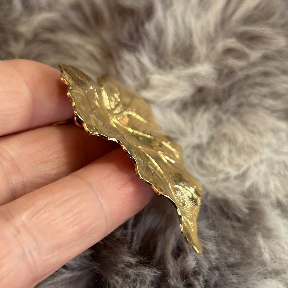 Vintage Vintage 70s gold plated leaf scarf clothing clip Size ONE SIZE - 2 Thumbnail