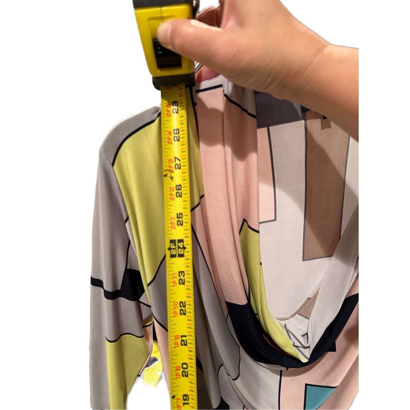 Other ANALILI Abstract White Pink Gray Silky Cowl Neck long Sleeve Size XS / US 0-2 / IT 36-38 - 6 Thumbnail