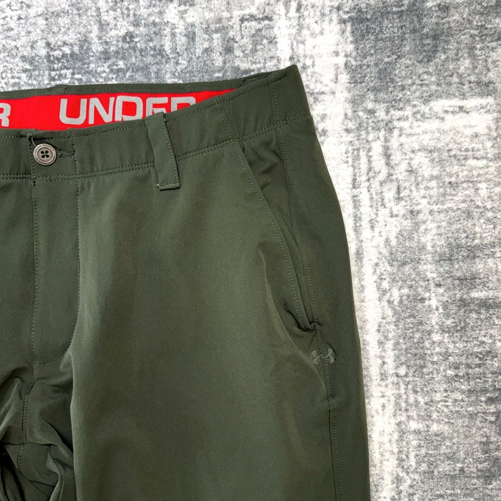 Under Armour Under Armour Pants Mens 36x32 Green Nylon Polyester Spandex Straight Front Pockets Chino Travel Performance Size US 36 / EU 52 - 3 Thumbnail