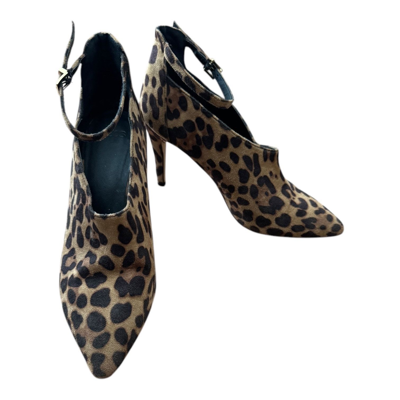 Asos Leopard print ankle straps, stiletto heel low cut booties 5 Size US 5 / IT 35 - 15 Thumbnail