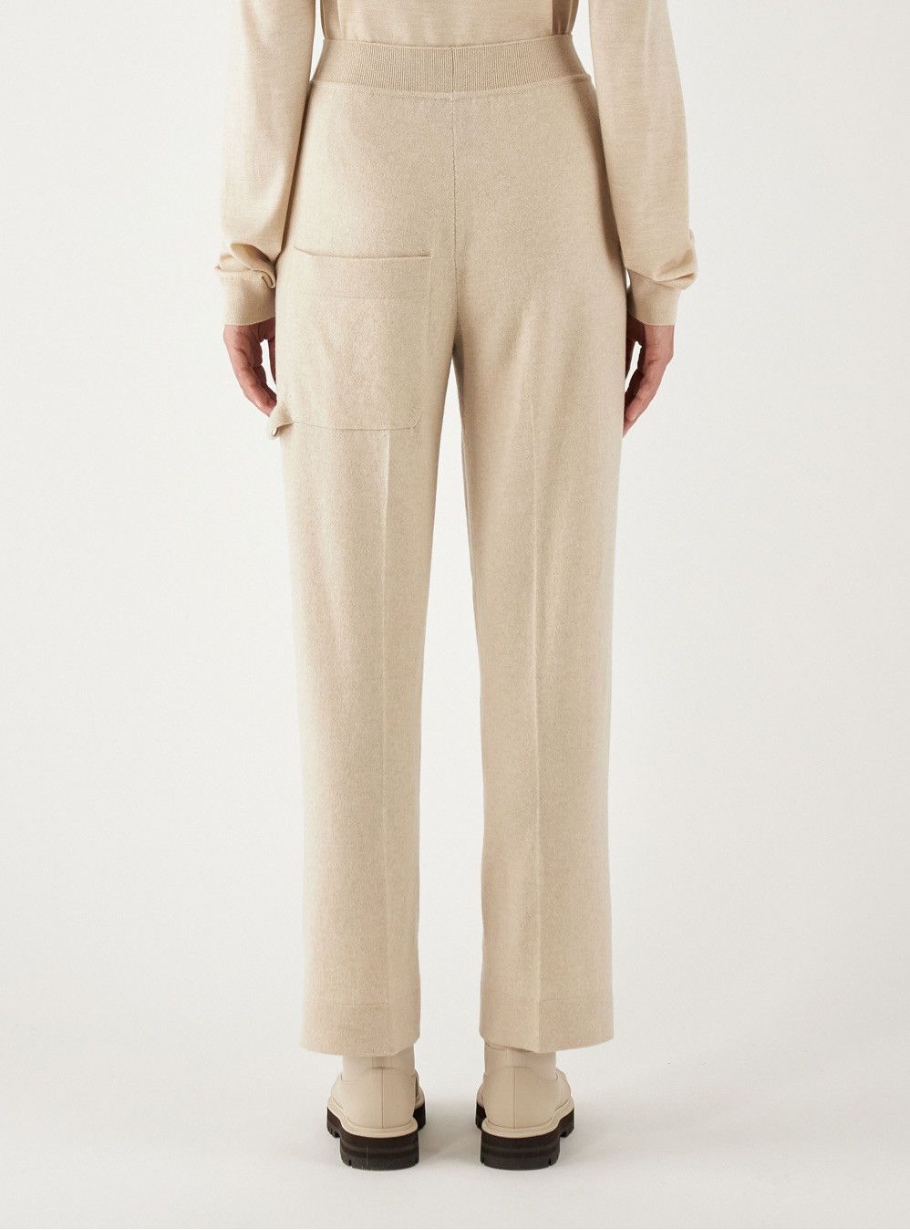 Loro Piana o1srvl11e1224 Plain Knit Cashmere Trouser in Beige Size 27" / US 4 / IT 40 - 2 Thumbnail