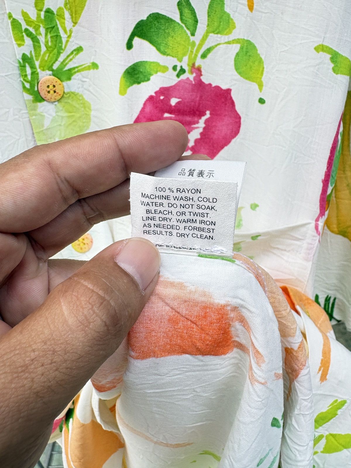 Jams World Foodart by Jams World vegetables print rayon shirt Size US XS / EU 42 / 0 - 10 Thumbnail