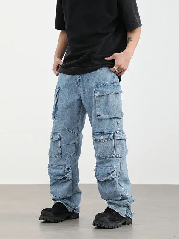 Vintage Hazuki x Kouda fade distressed baggy hiphop cargo jeans Size US 32 / EU 48 - 2 Thumbnail