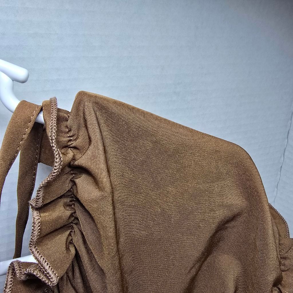 The Unbranded Brand Women's ROMWE Brown Off-Shoulder Dress, Size XL Size XL / US 12-14 / IT 48-50 - 6 Thumbnail