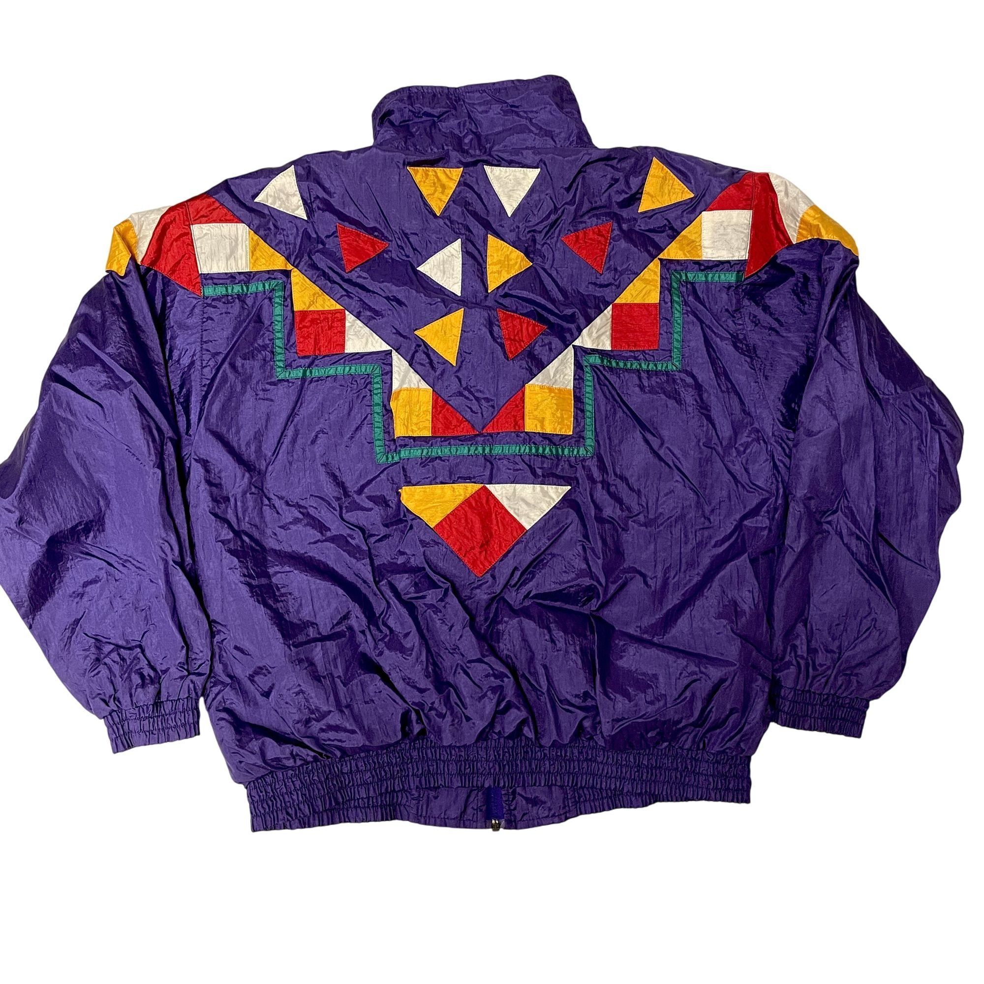 Other Vtg VIOLET GEOMETRIC Windbreaker Ski STREETWEAR Jacket Size XL / US 12-14 / IT 48-50 - 2 Thumbnail