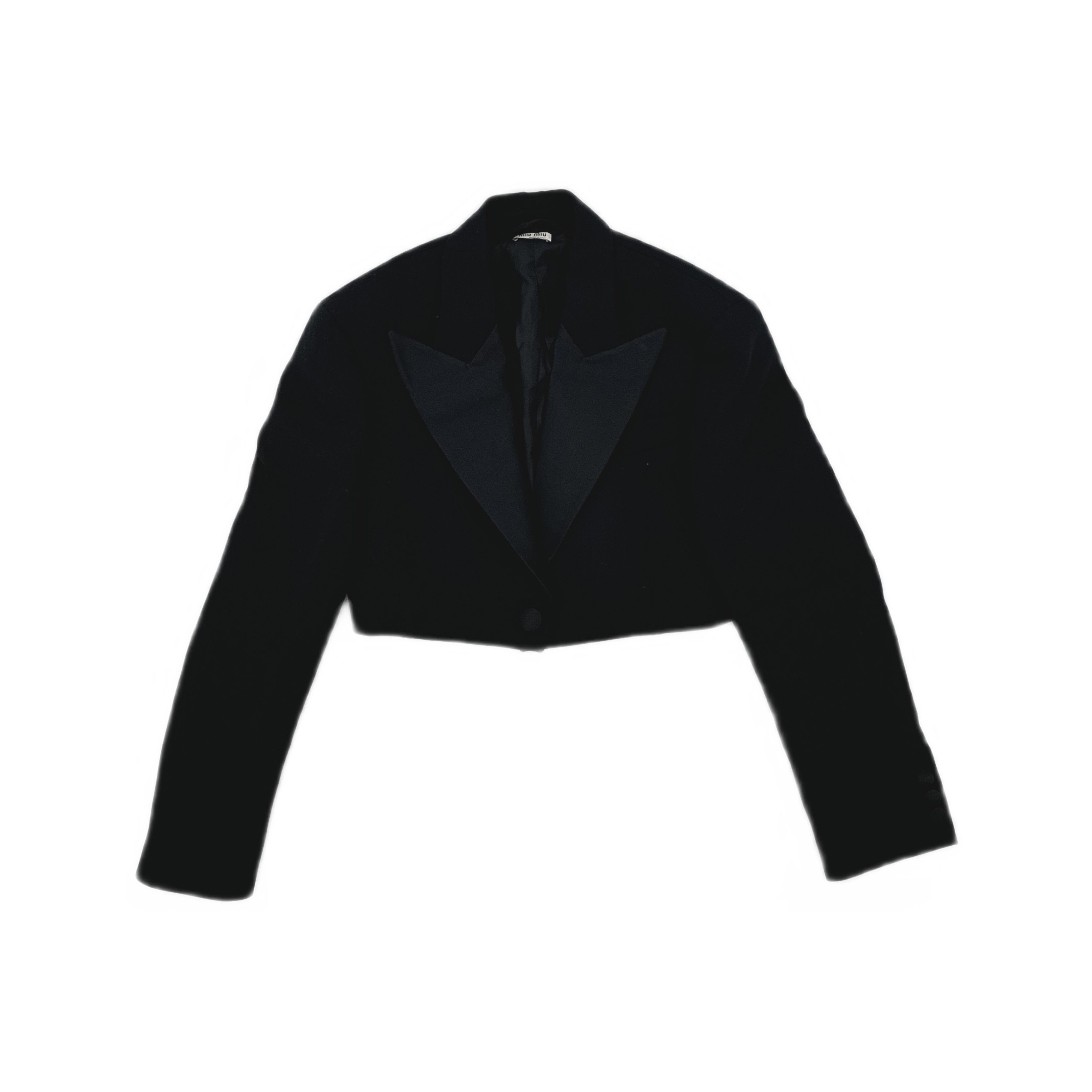 Miu Miu Miu Miu Black Cropped Blazer Size 38 Size XS / US 0-2 / IT 36-38 - 1 Thumbnail