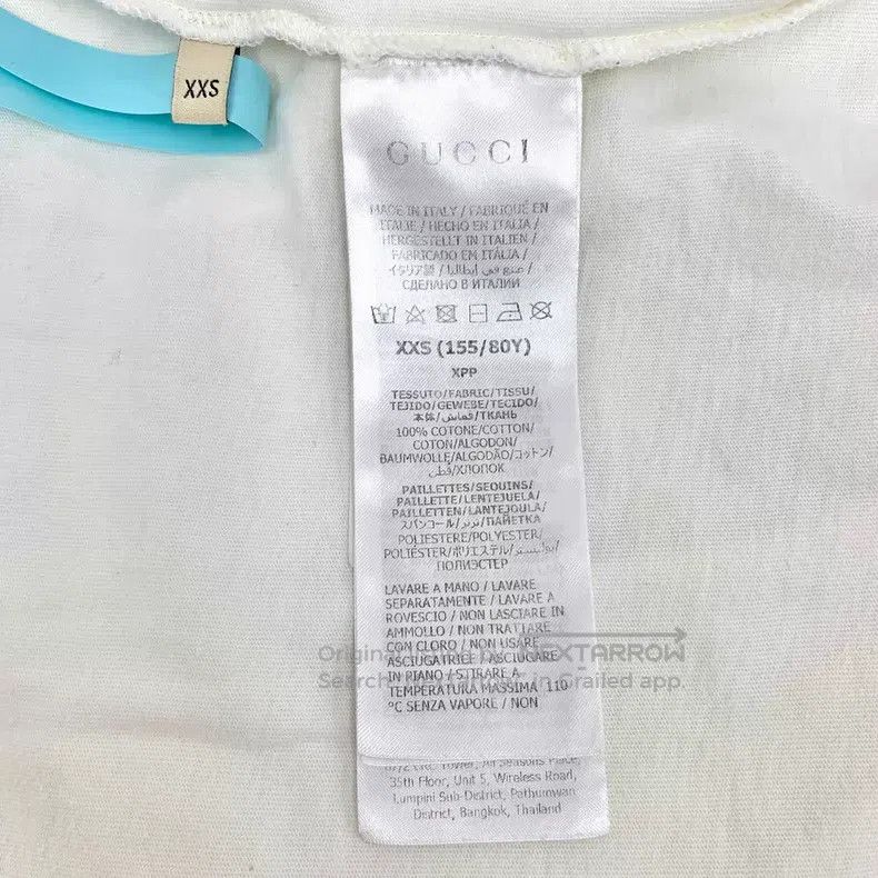 Gucci Gucci White logo letter sequin design cotton round-neck sh Size XXS / US 00 / IT 34 - 6 Thumbnail
