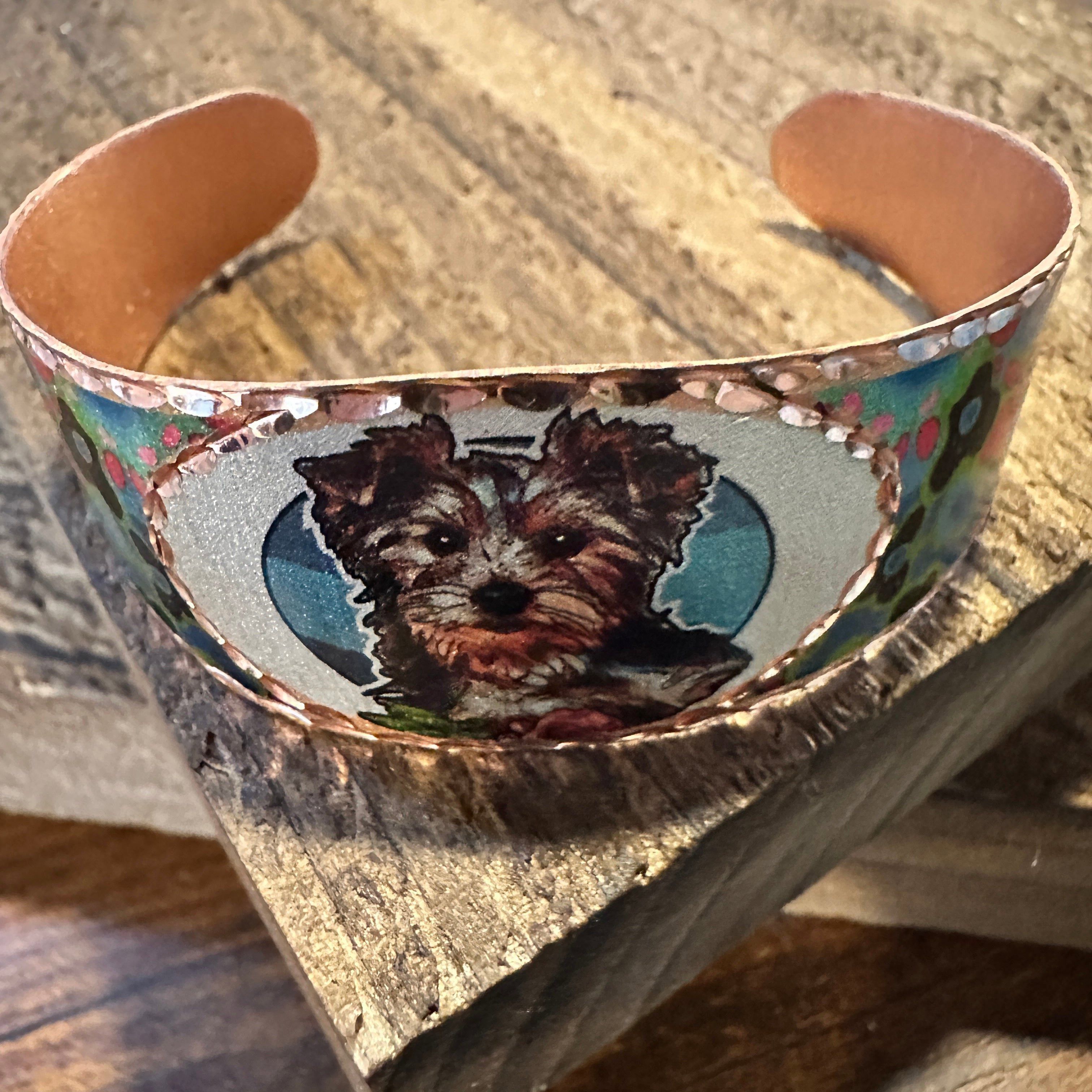 Other Handmade Boho Copper Wide Cuff Bracelet, Diamond Cut Yorkshi Size ONE SIZE - 7 Thumbnail
