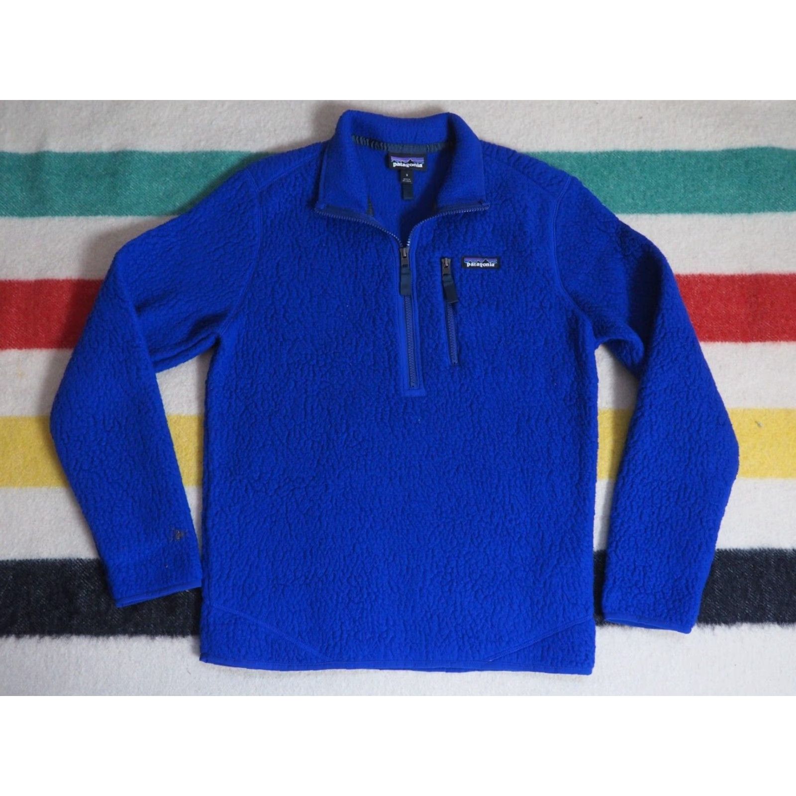 Patagonia Patagonia Jacket Outdoor Fleece 1/2 Zip Logo Mens S Blue 20" Pit to Pit 26.5" Length Size US S / EU 44-46 / 1 - 2 Thumbnail