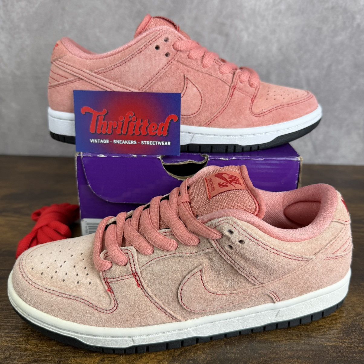Nike NEW Nike SB Dunk Low Pink Pig Size 5.5 / 7W CV1655-600 Rare Size US 5.5 / EU 38 - 1 Thumbnail