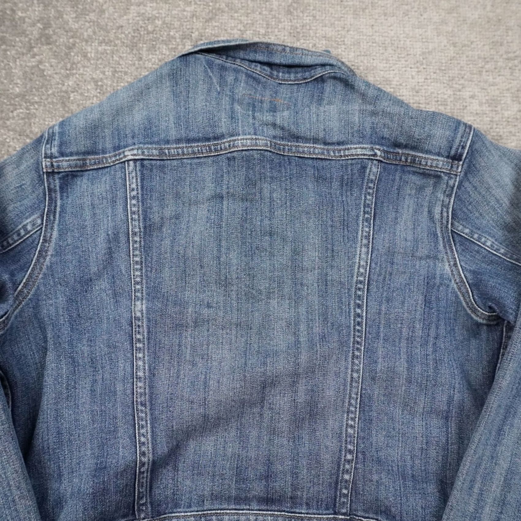 Levi's Levi's Butterfly Womens Large Blue Medium Wash Long Sleeve Denim Snap Jacket Size L / US 10 / IT 46 - 8 Thumbnail