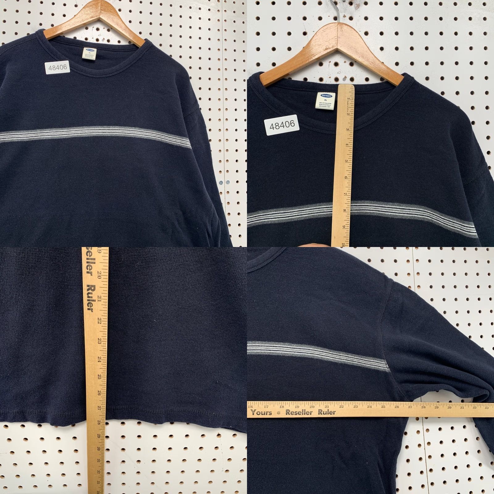 Old Navy Vintage Old Navy Sweater Mens XL Navy Blue Striped Long Sleeve Crew Neck Pullover Punk Winter Casual Boys Mens Size US XL / EU 56 / 4 - 8 Thumbnail