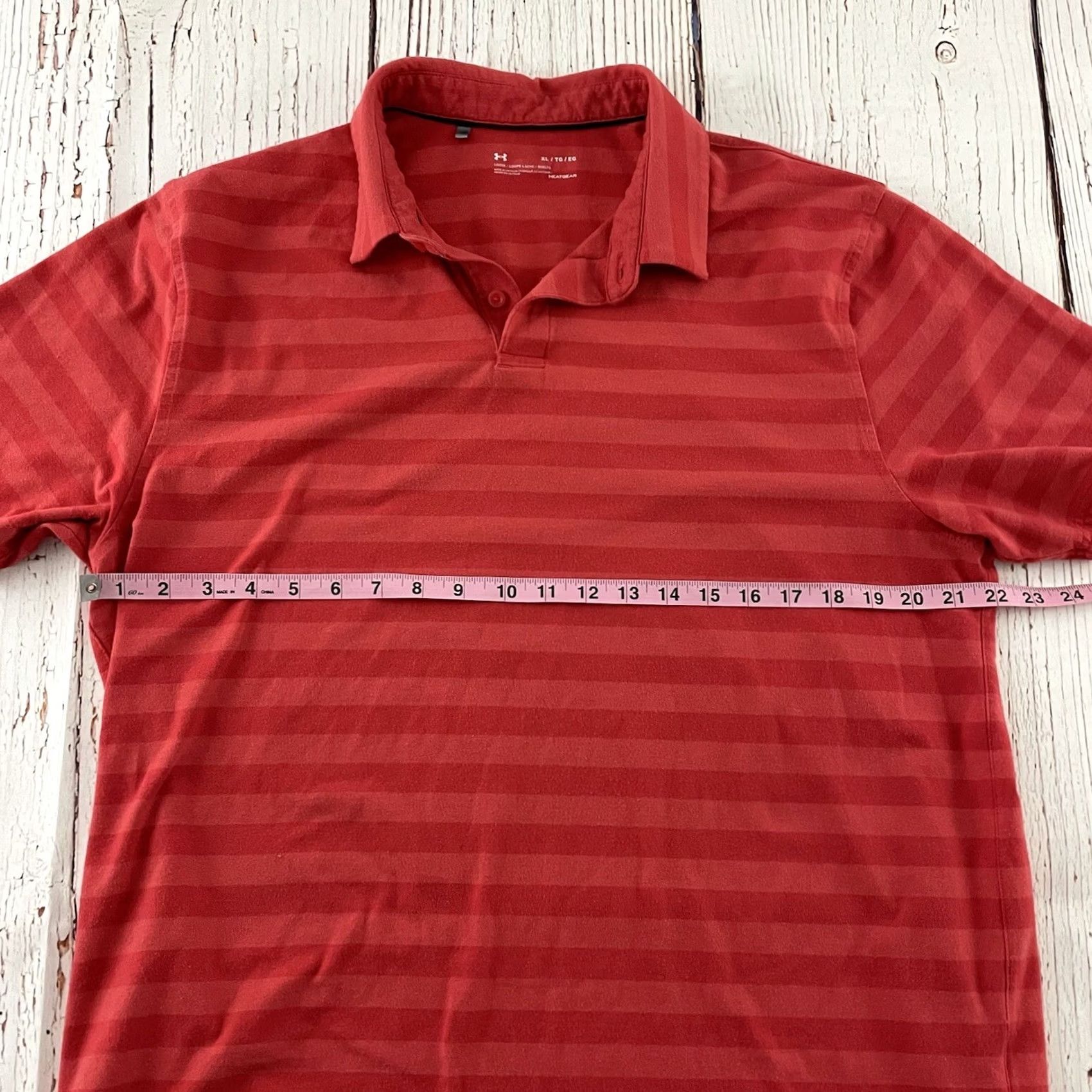 Under Armour Under Armour Striped Short Sleeve Button Front Polo Shirt Men's XL Red Size US XL / EU 56 / 4 - 3 Thumbnail