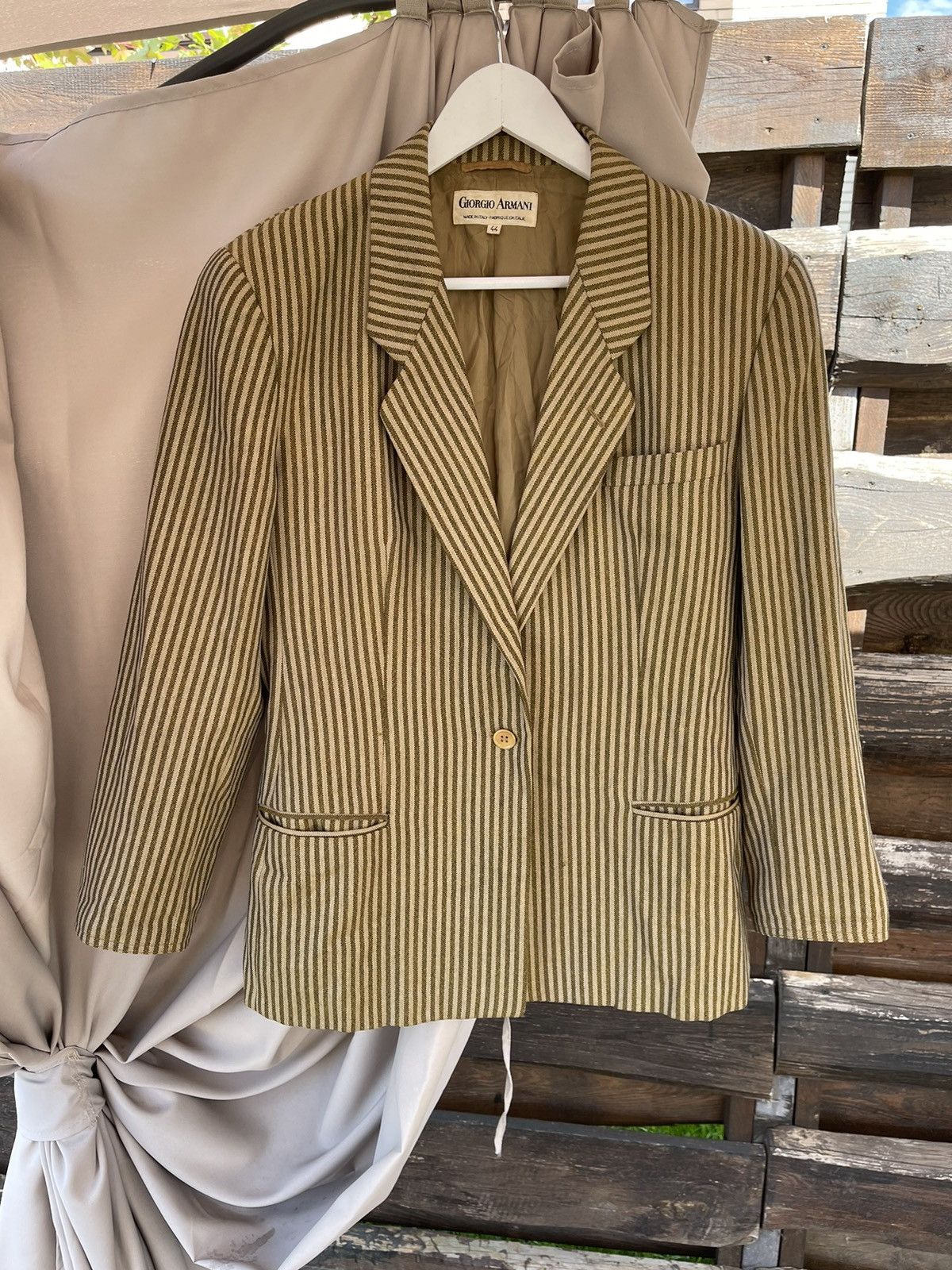 Giorgio Armani 80’s Giorgio Armani vintage striped cocktail blazer rare Size 44R - 4 Thumbnail