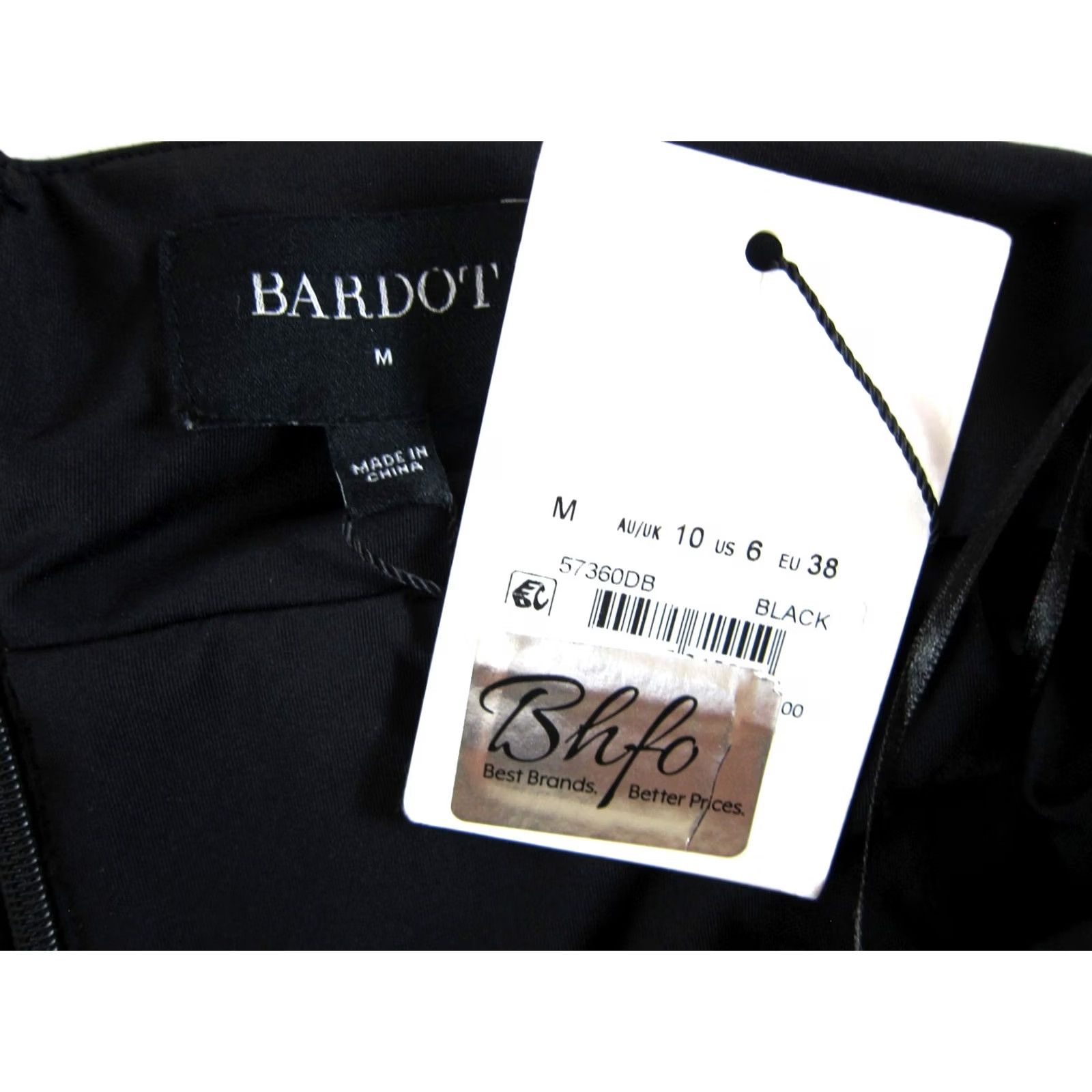 Vintage BARDOT Guilia Midi Dress NWT Black Halter Tie-Neck Side Slit Hidden Back-Zip 6/M Size M / US 6-8 / IT 42-44 - 8 Thumbnail