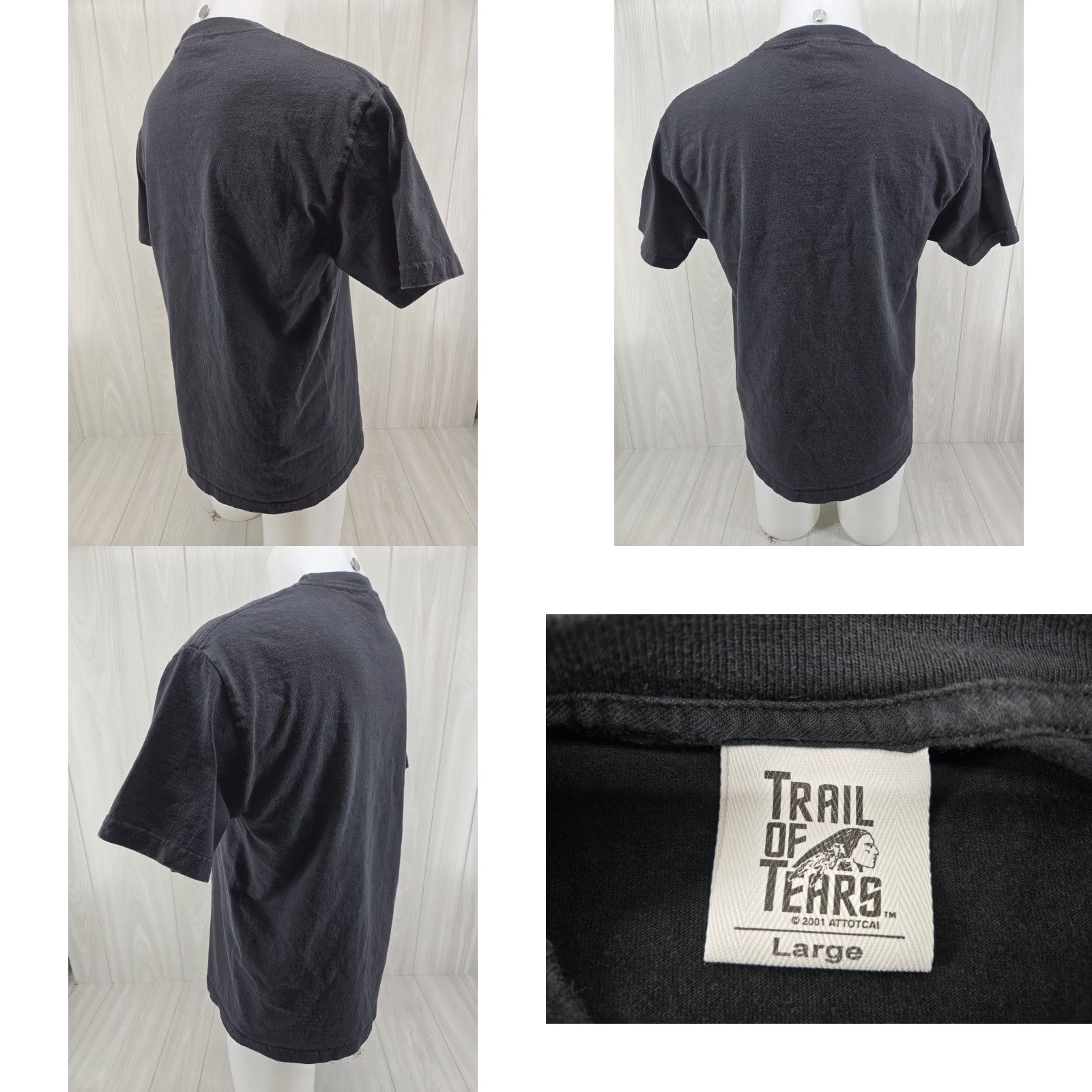 Vintage Trail of Tears 2005 12th Annual Commemorative Motorcycle Ride Black T Shirt Sz L Mens Shirt Size US L / EU 52-54 / 3 - 8 Thumbnail