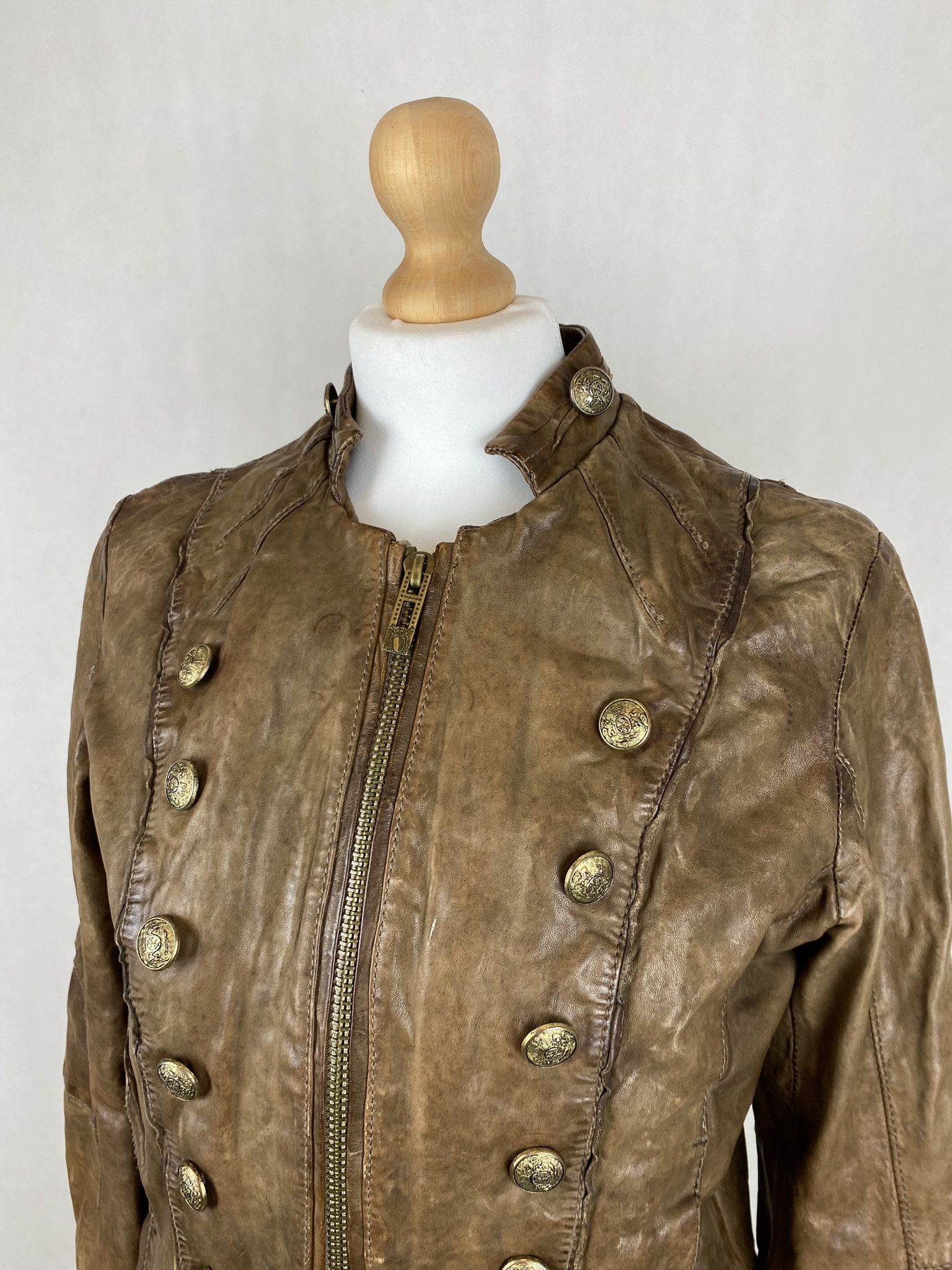 Genuine Leather × Vintage real leather jacket vintage vera pelle tailored pins zip Size M / US 6-8 / IT 42-44 - 3 Thumbnail
