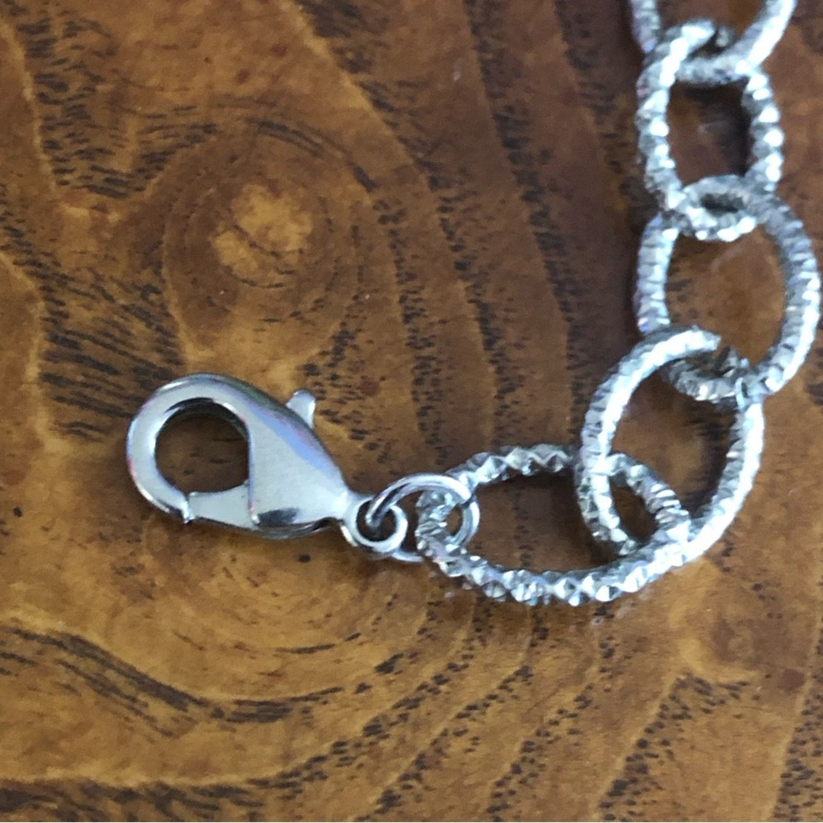 Jewelry Silver chunky sparkle link chain anklet bracelet Size ONE SIZE - 3 Thumbnail
