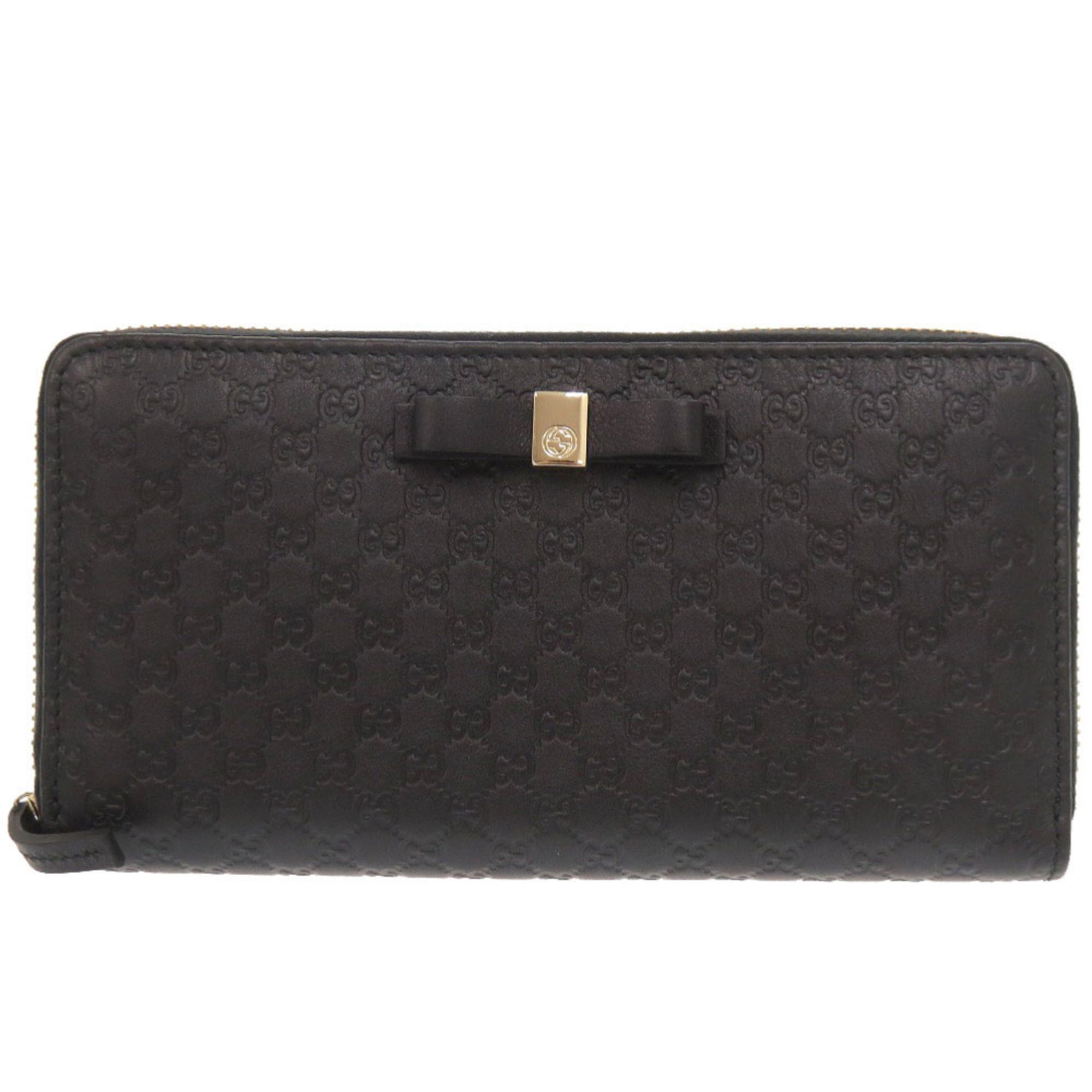 Gucci Like New Gucci Microguccissima Ribbon 388680 Black Round Zip Long Wallet 0731GUCCI Size ONE SIZE - 1 Thumbnail