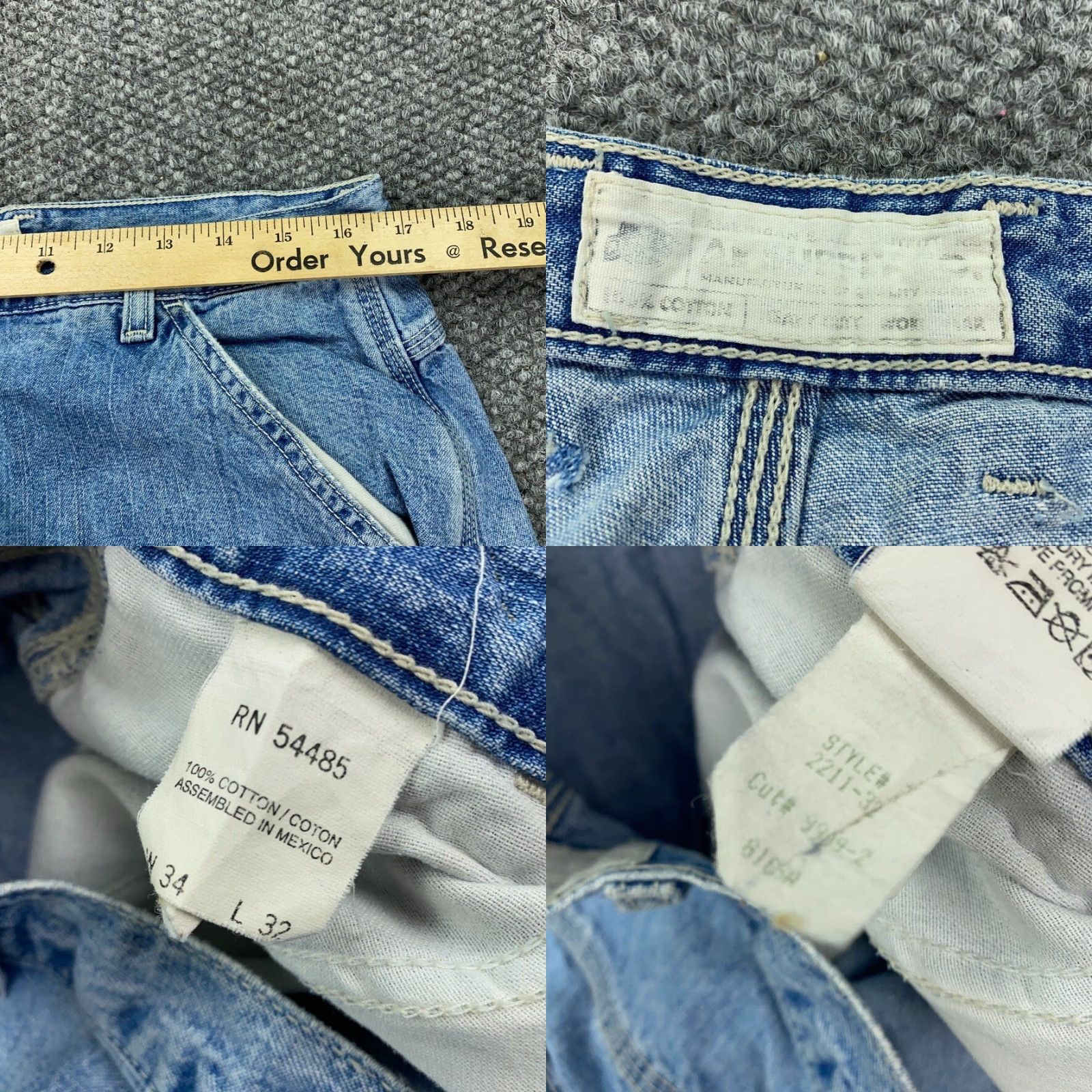 American Eagle Outfitters VINTAGE American Eagle Jeans Men 34 Waist Straight Fit 90s Grunge Denim Faded Brown Size US 34 / EU 50 - 8 Thumbnail