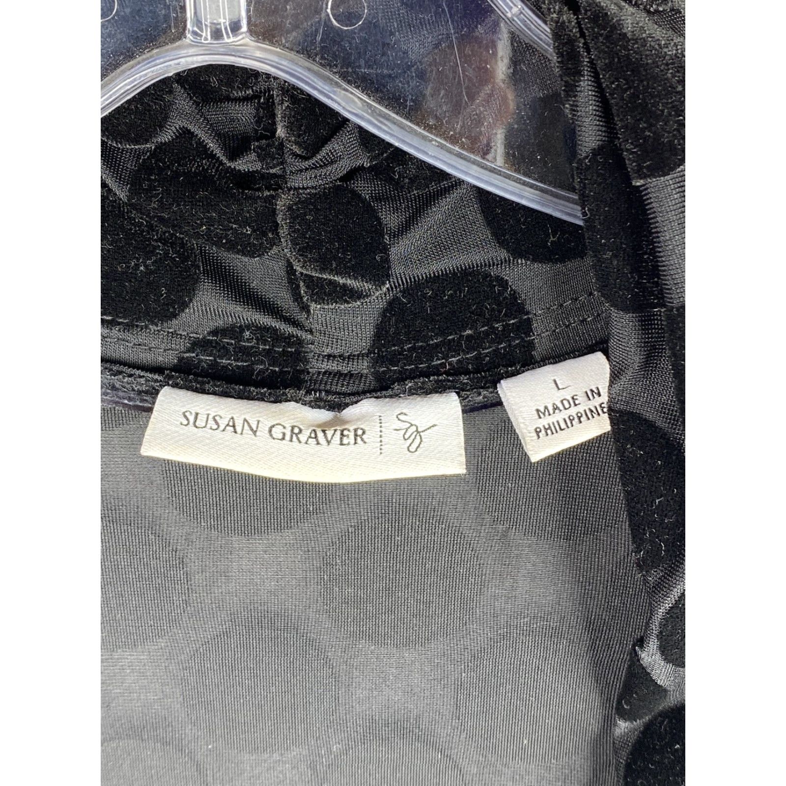 Vintage Susan Graver Cardigan Womens L Black Polka Dot Velvet Stretch Sleeveless Stetch Vintage No Size L / US 10 / IT 46 - 3 Thumbnail