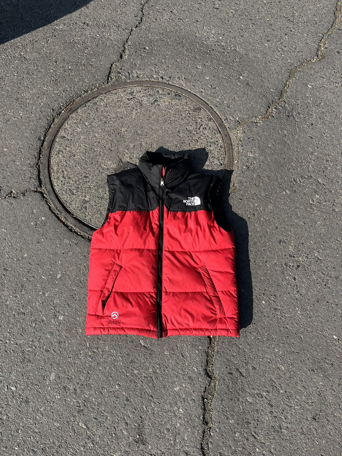 image of The North Face x Vintage Vest Puffer Tnf X Vintage Summit Series in Red, Men's (Size Small)