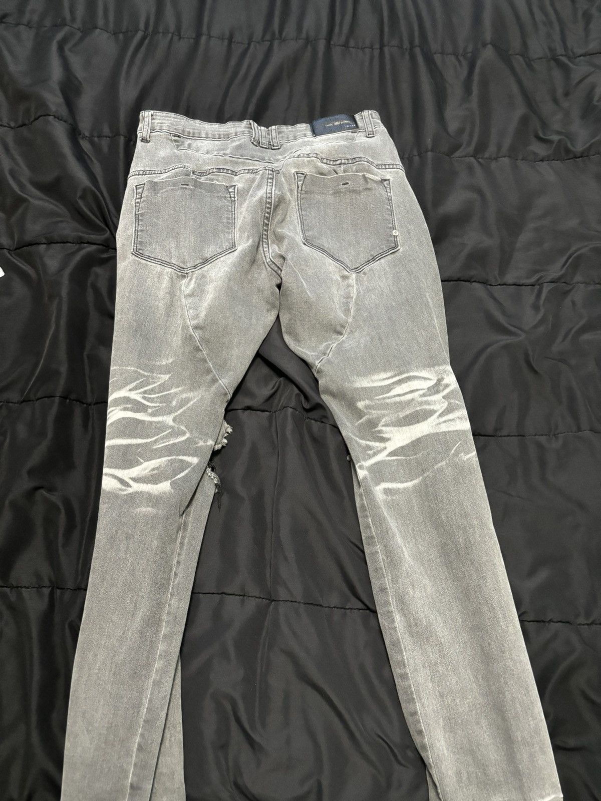 Kollar Clothing Grey Kollar jeans with knee rips Size US 34 / EU 50 - 3 Thumbnail
