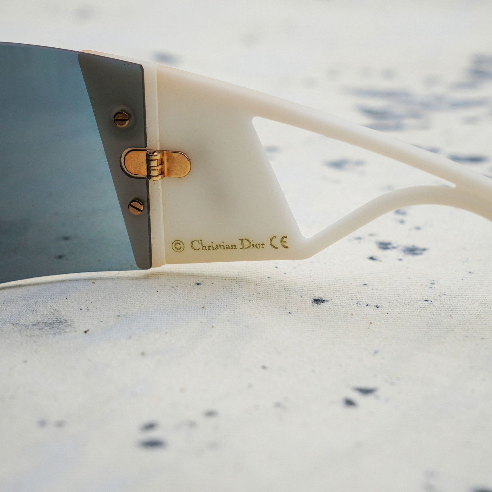 Dior Dior futuristic white shield logo mirrored sunglasses Size ONE SIZE - 5 Thumbnail