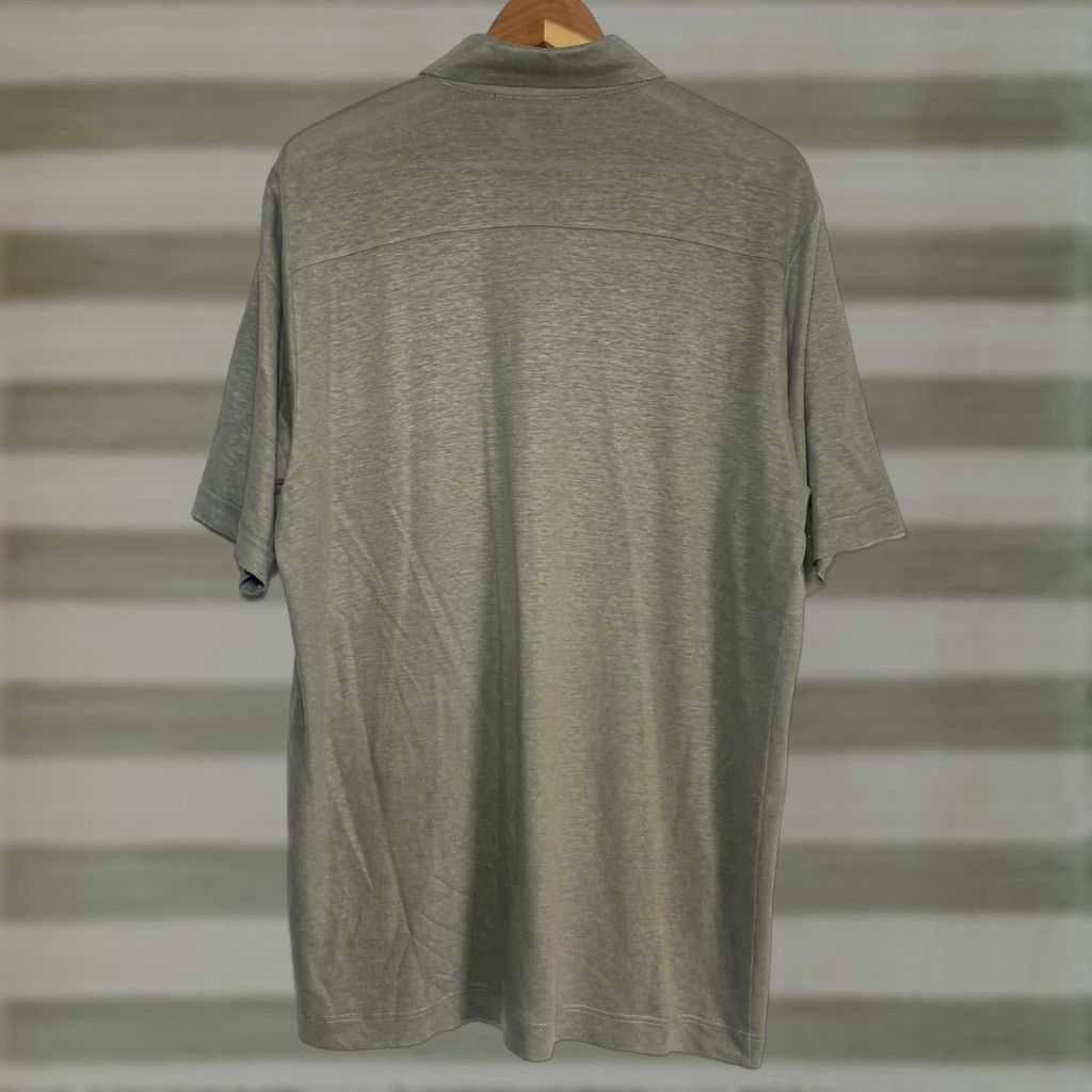 Hugo Boss HUGO BOSS Shirt, Button-Up, Short Sleeve, Linen Blend, Sage Green, Size L, Men’s, Casual, Travel, Breathable, Lightweight, Pockets, Stretch Size US L / EU 52-54 / 3 - 1 Thumbnail