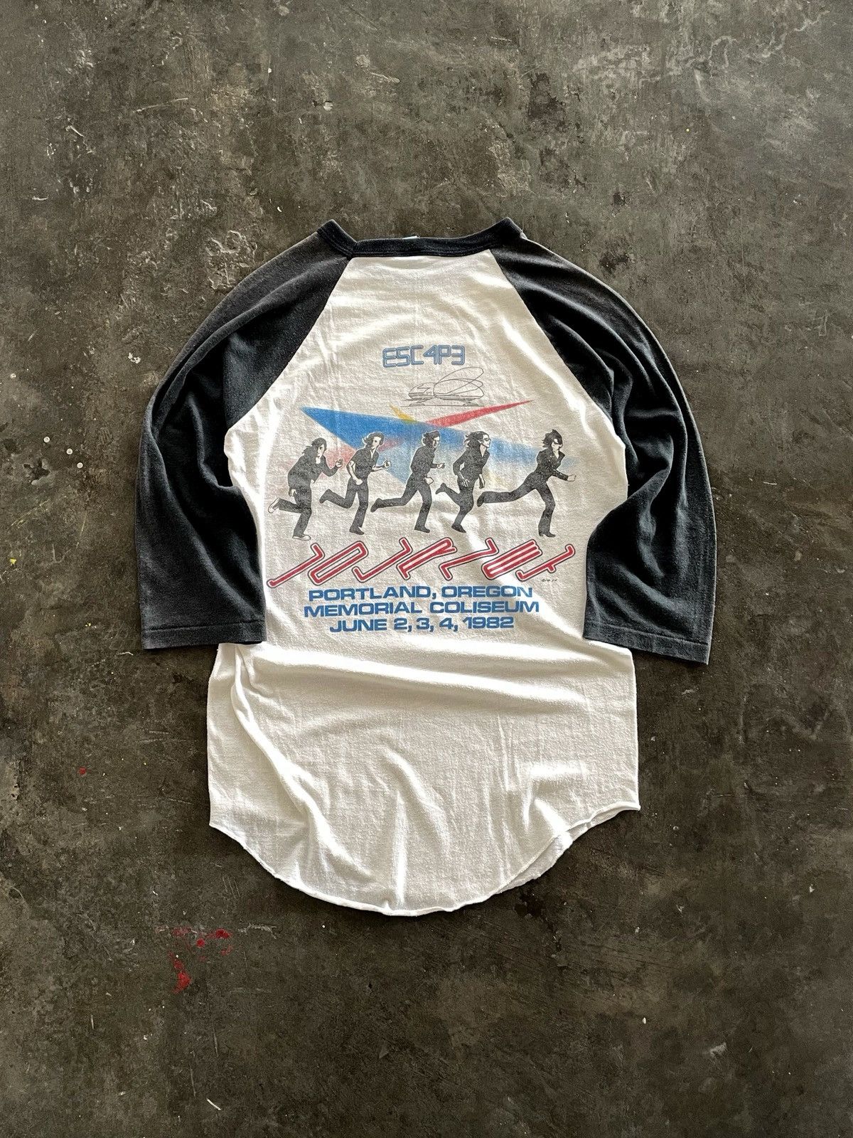 Band Tees Vintage 80s Journey Escape Tour 1982 Raglan Longsleeve Tee Size US M / EU 48-50 / 2 - 2 Thumbnail