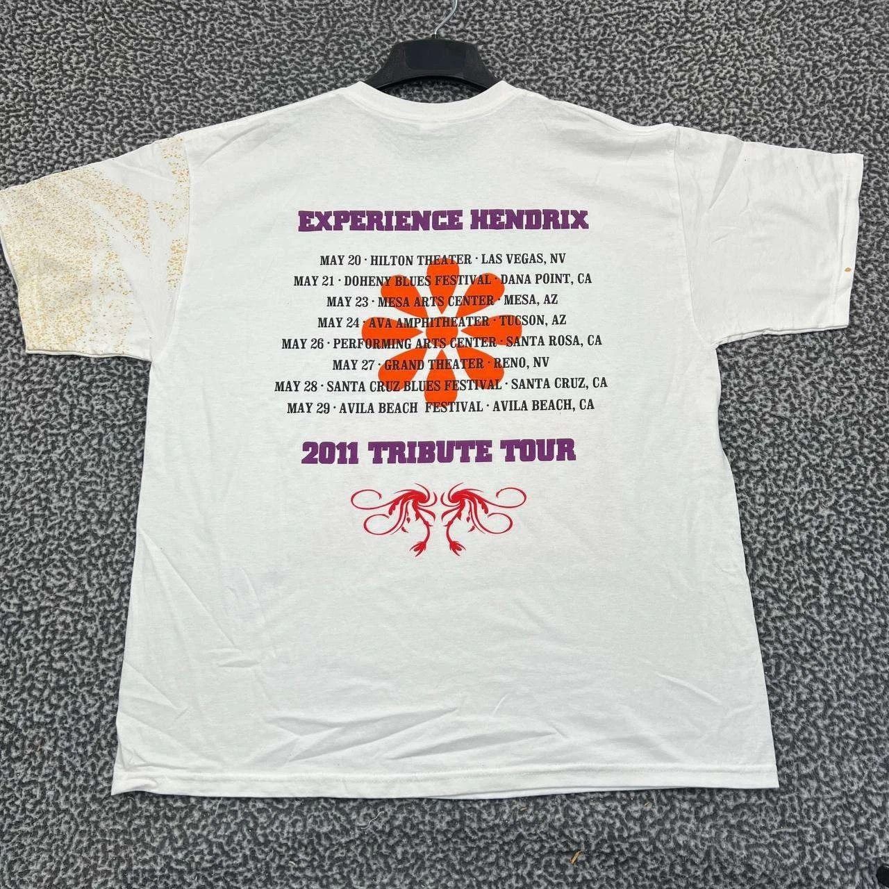 Gildan Vintage Experience Jimi Hendrix Shirt Men XL White Gildan Size US XL / EU 56 / 4 - 2 Thumbnail