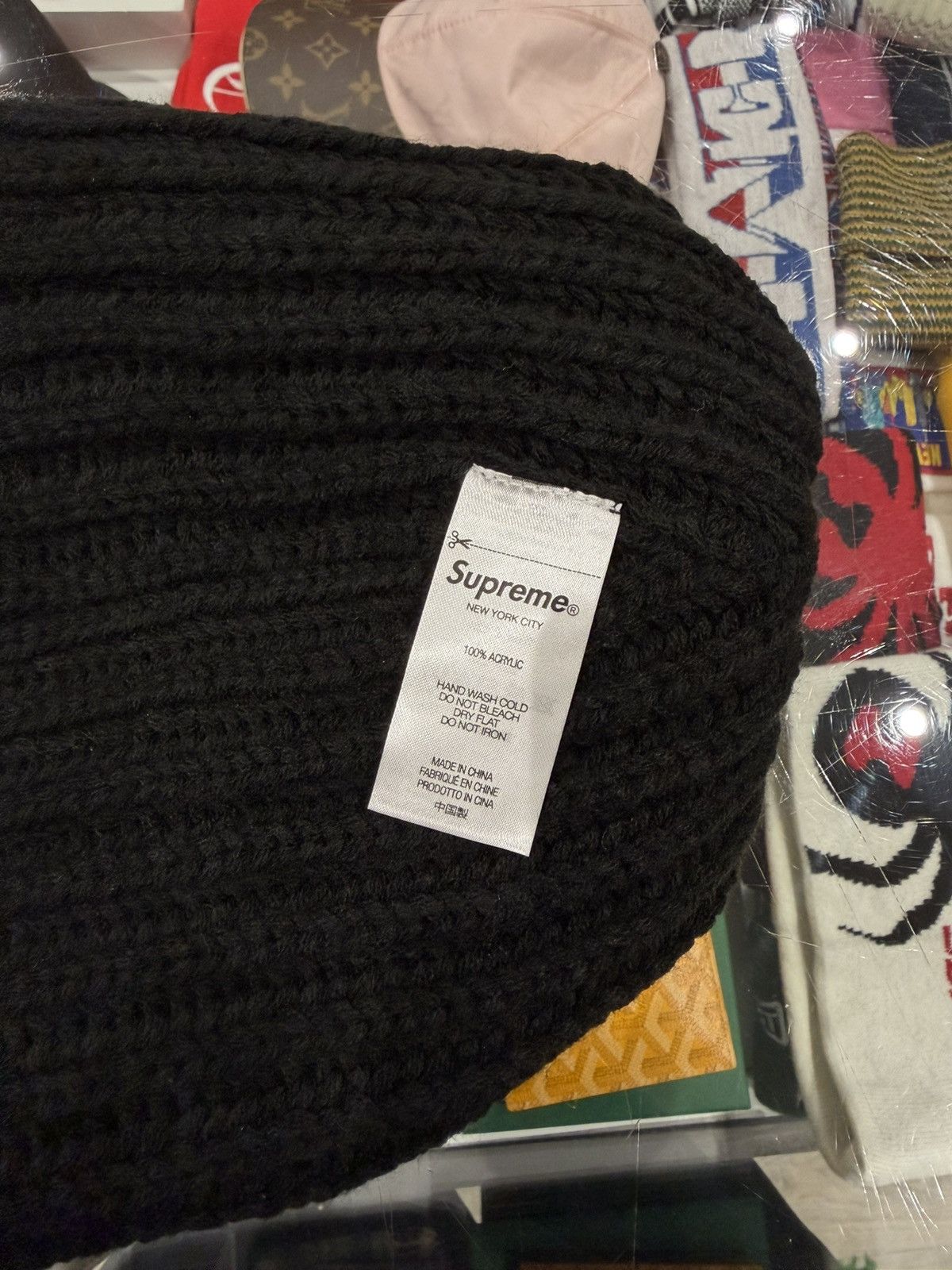 Supreme Supreme Chunky Rip Classic Logo Beanie Black Size ONE SIZE - 3 Thumbnail