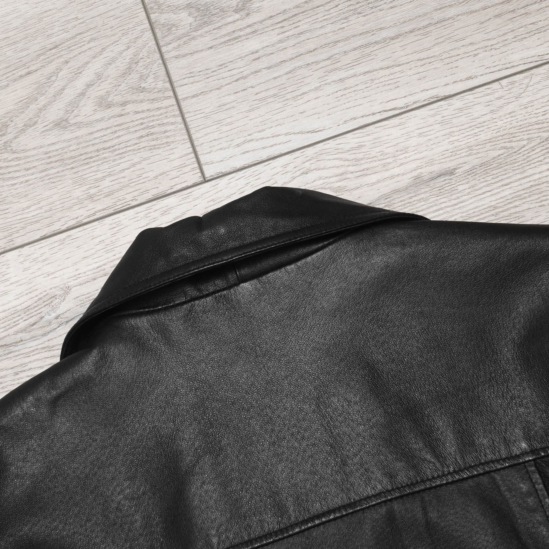 Vintage Amazing Vintage Y2K Super Soft Black Leather Coat Jacket Size US XL / EU 56 / 4 - 11 Thumbnail
