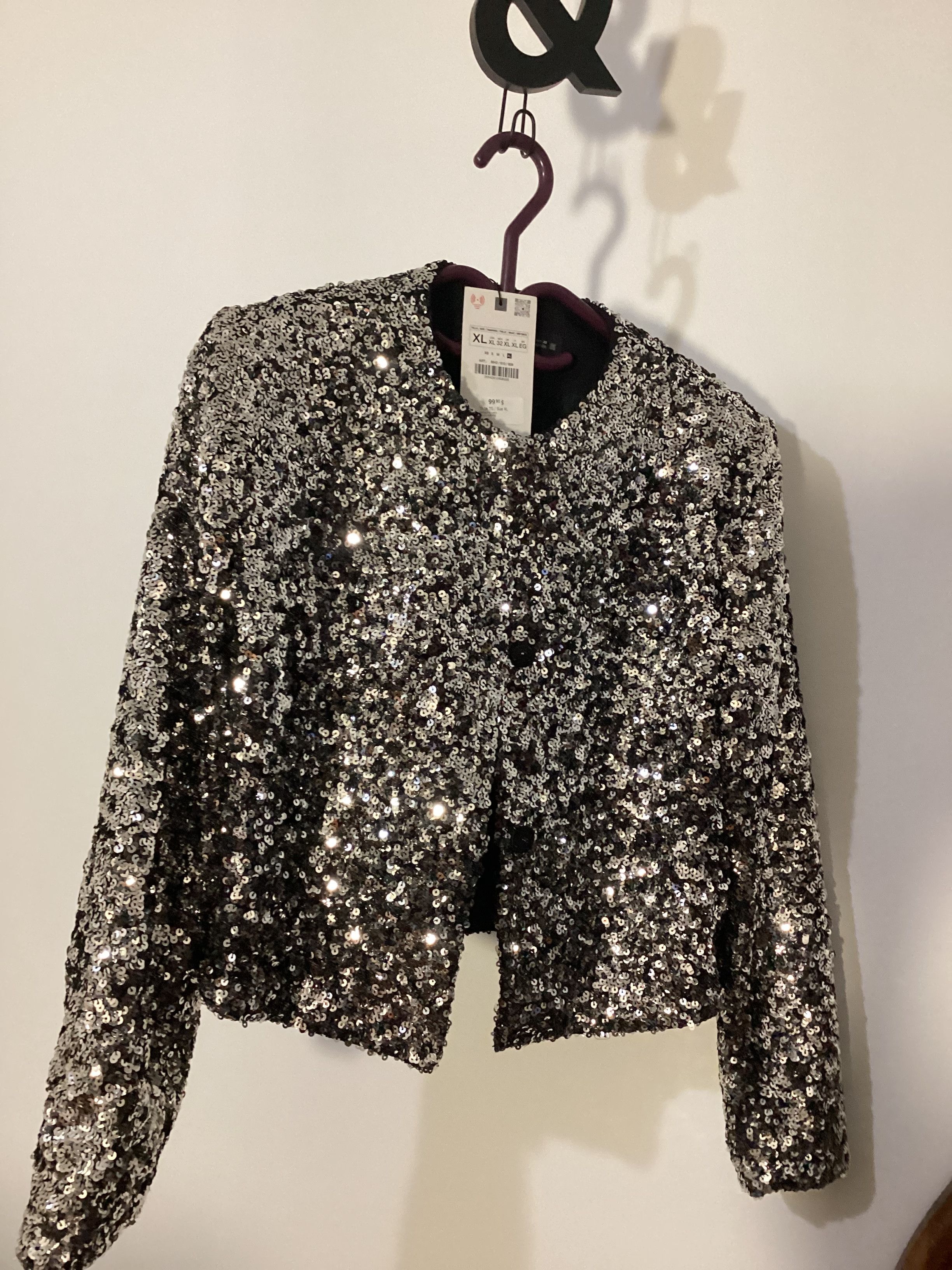 Zara Zara sequins jacket BNWT xL black Size XL / US 12-14 / IT 48-50 - 2 Thumbnail