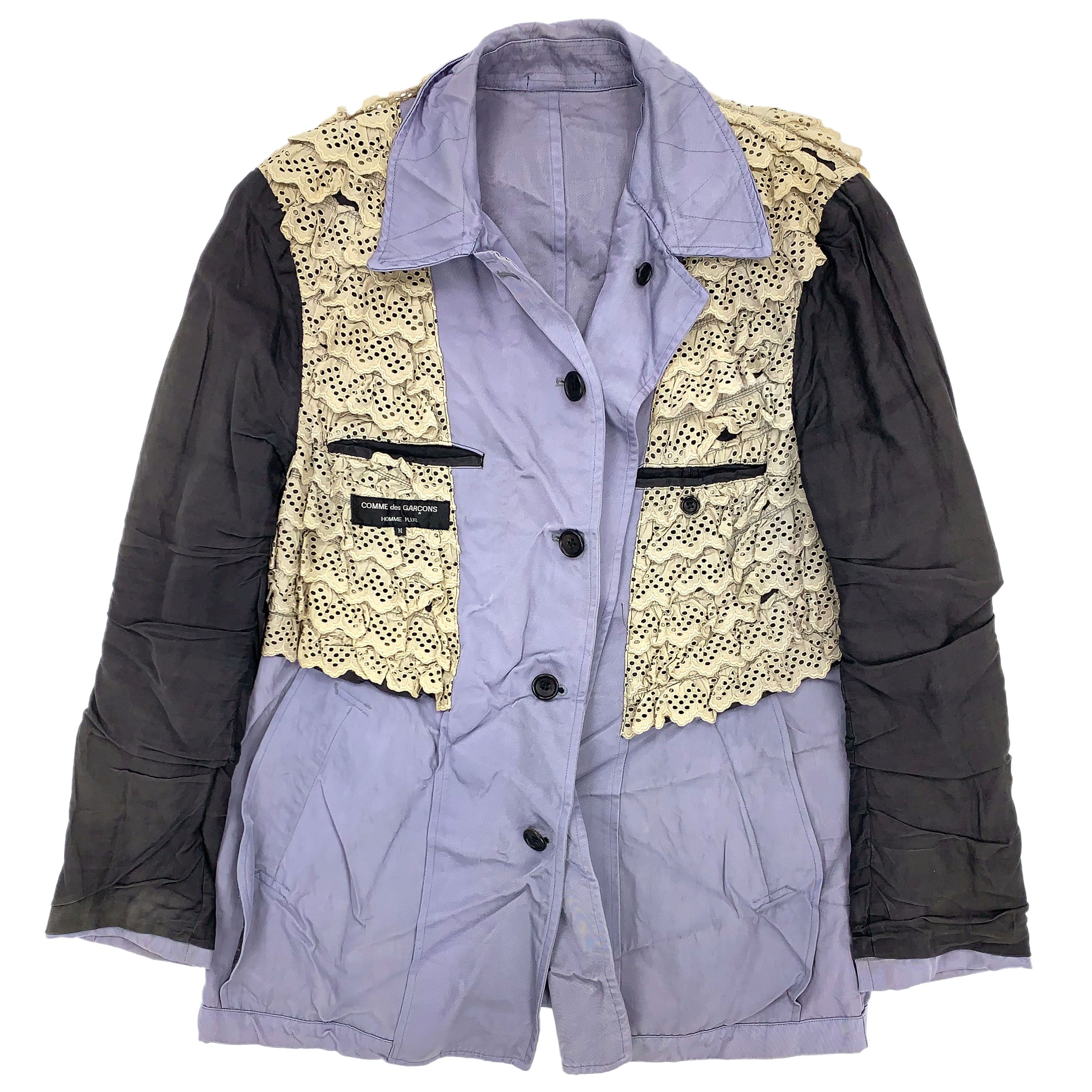 Comme des Garcons × Comme des Garcons Homme Plus SS99 Reversible Lace Ruffled Lining Nylon Jacket Size US M / EU 48-50 / 2 - 1 Thumbnail