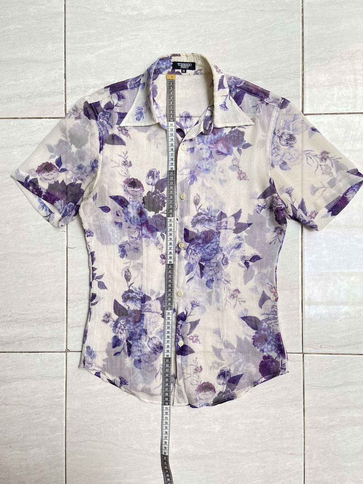 Tornado Mart TORNADO MART Flower Patterned Mesh Shirt Size US S / EU 44-46 / 1 - 2 Thumbnail