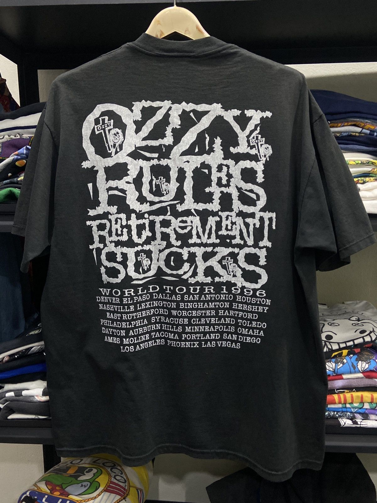 Band Tees Vintage 90s OZZY OSBOURNE Heavy Metal TOUR TShirt Size US XL / EU 56 / 4 - 7 Thumbnail