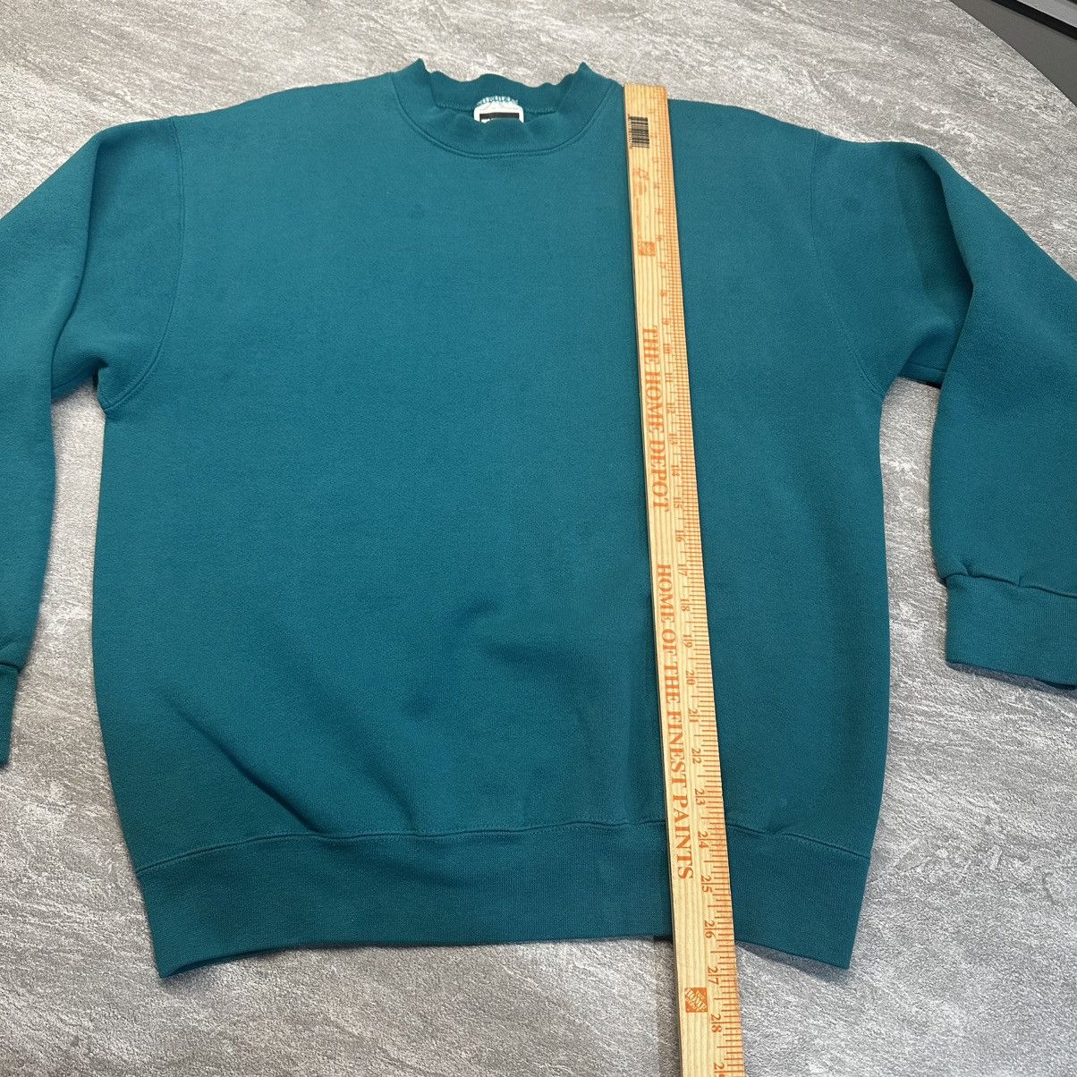 Tultex × Vintage Vintage Tultex Made in USA Crewneck Sweatshirt Blank Teal Size US L / EU 52-54 / 3 - 9 Thumbnail