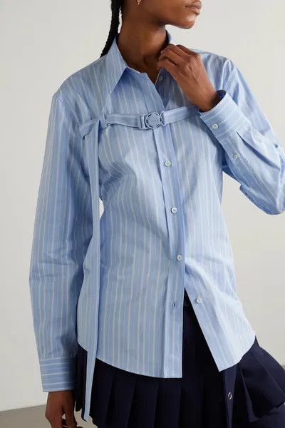 Off-White o1y1225 Striped Shirt in Light Blue/White Size XS / US 0-2 / IT 36-38 - 2 Thumbnail