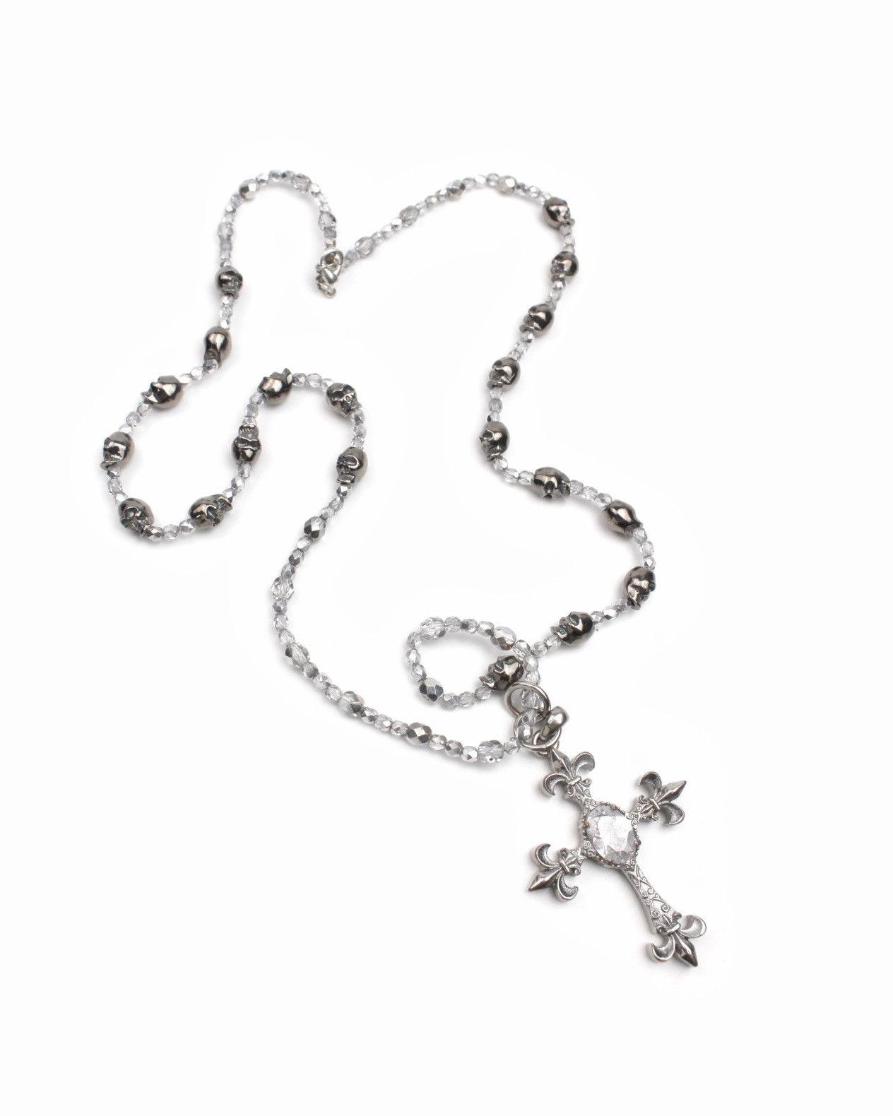Hysteric Glamour 2000S JAPANESE SKULL BEAD ROSARY CROSS NECKLACE Size ONE SIZE - 1 Thumbnail