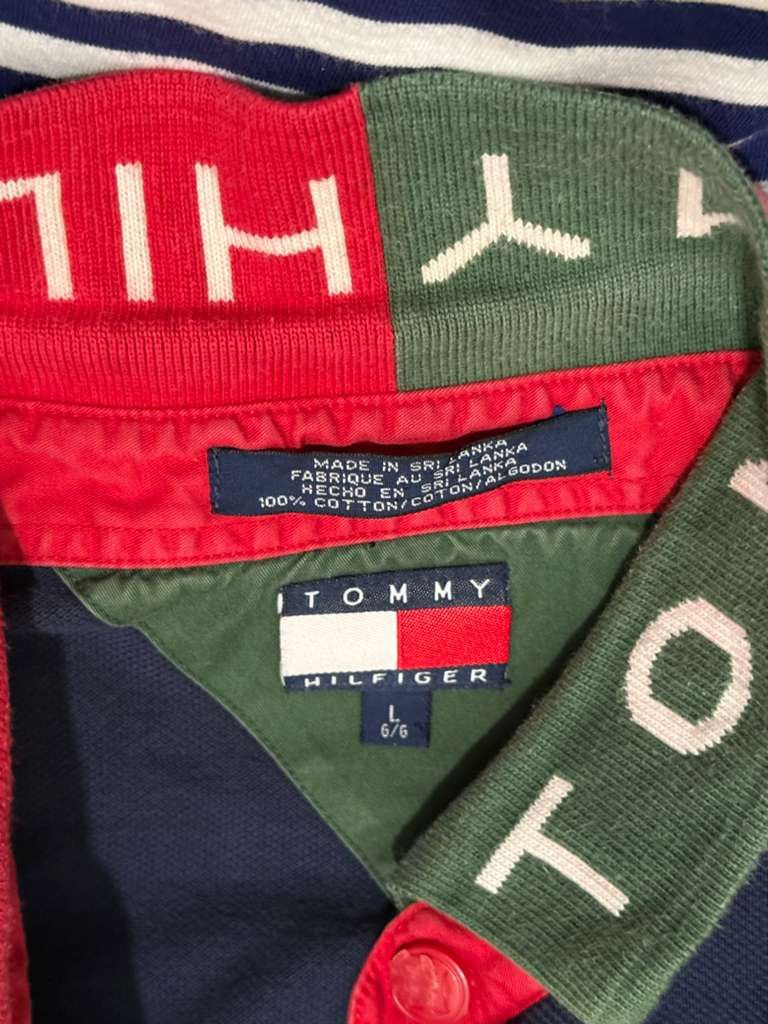 Tommy Hilfiger Vtg 90s Tommy Hilfiger colorblocked polo shirt navy Size L Size US L / EU 52-54 / 3 - 2 Thumbnail