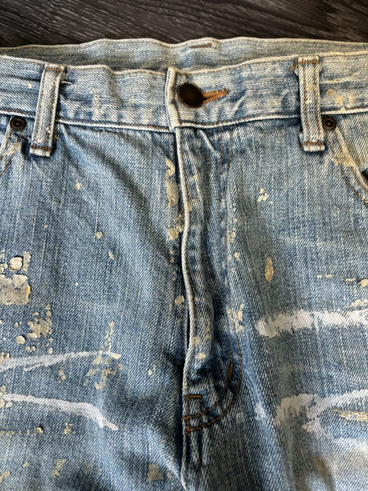 Yoshiyuki Konishi Gold Painted Denim Size US 32 / EU 48 - 5 Thumbnail