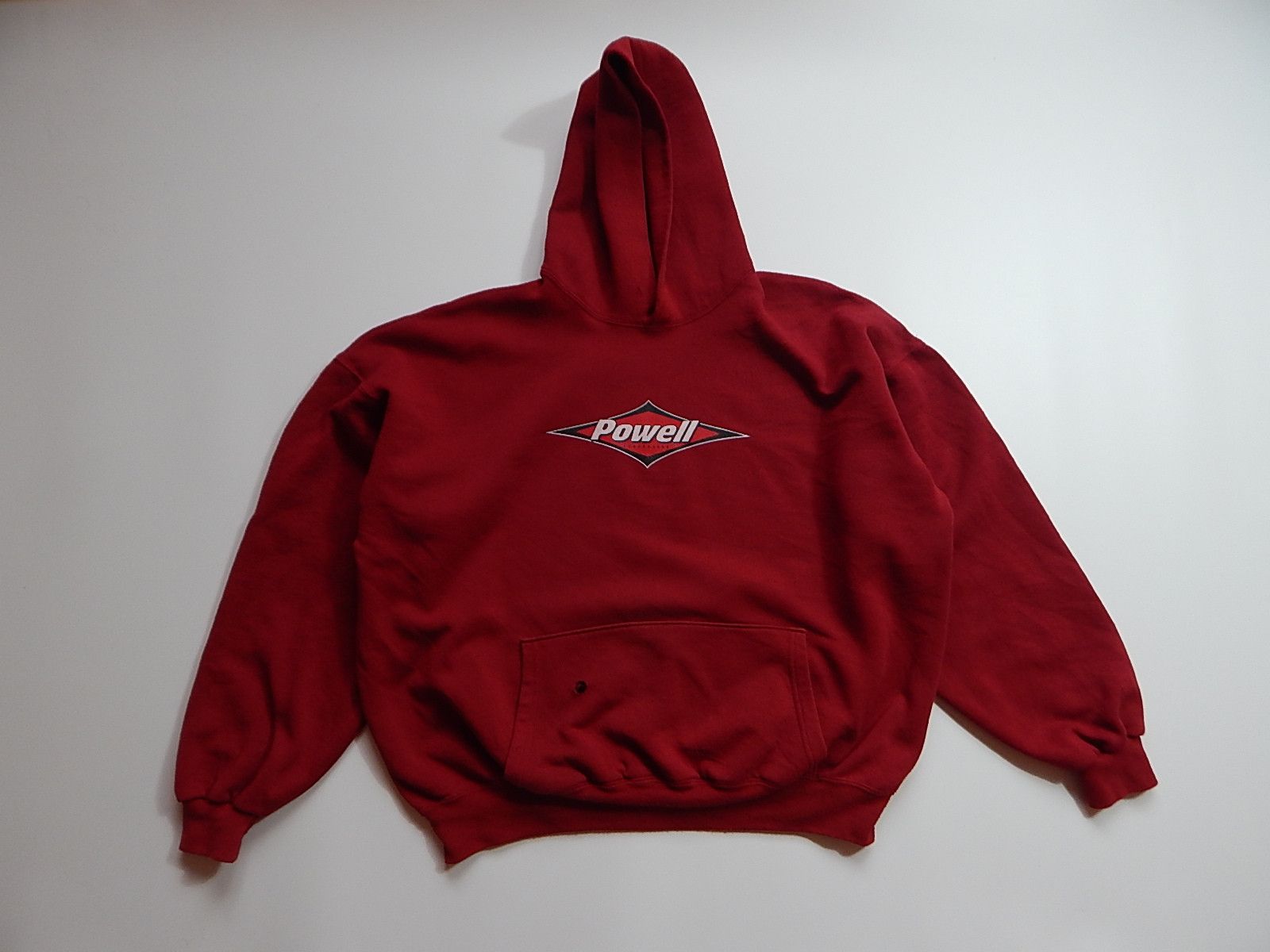 image of Made In USA x Vintage Powell Peralta Skateboards Soffe Hoodie in Burgundy, Men's (Size Large)