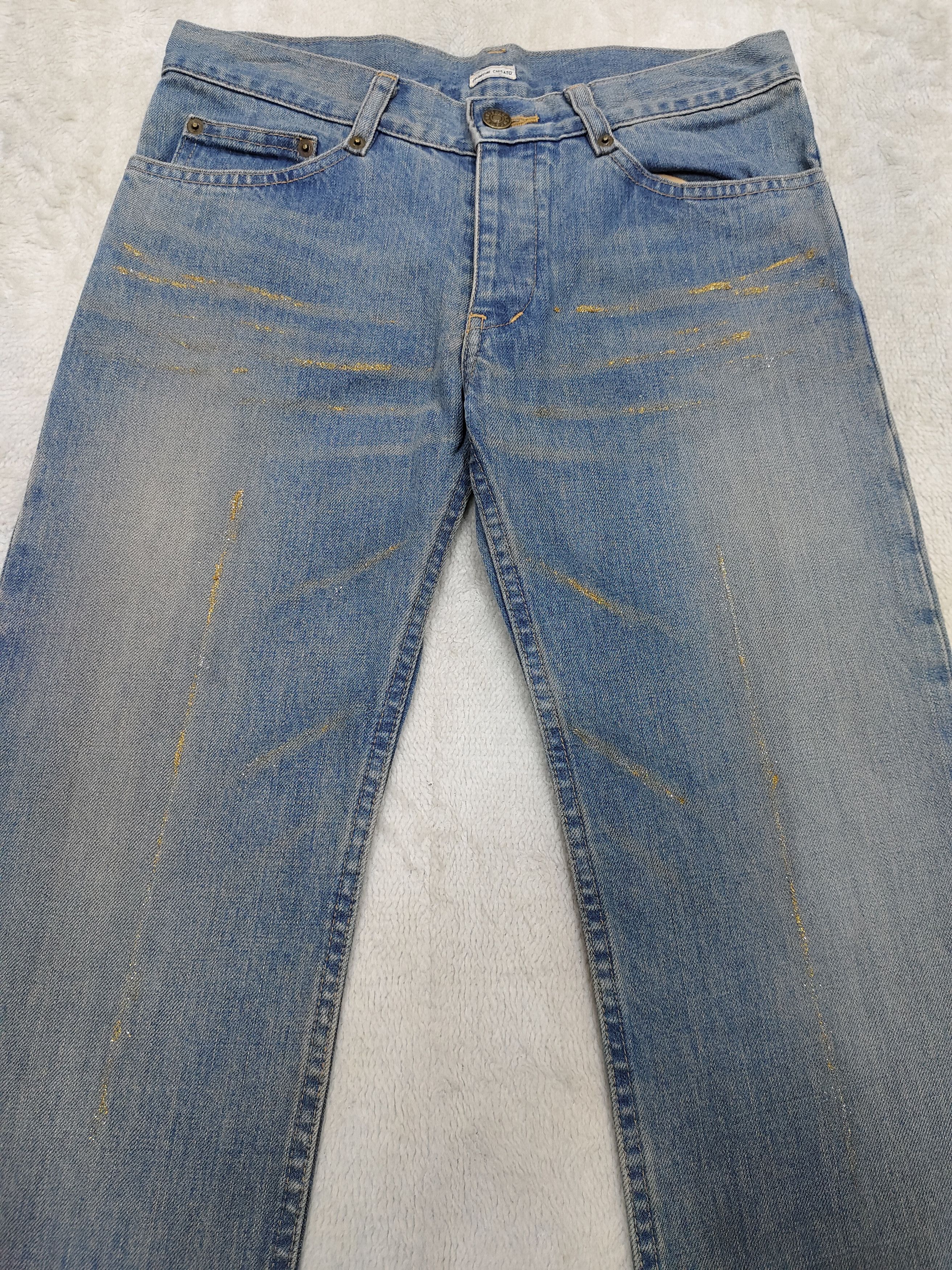 Tsumori Chisato 🇯🇵 Tsumori Chisato 🇯🇵 Gold Metalic Painted Jeans Size 30" / US 8 / IT 44 - 2 Thumbnail