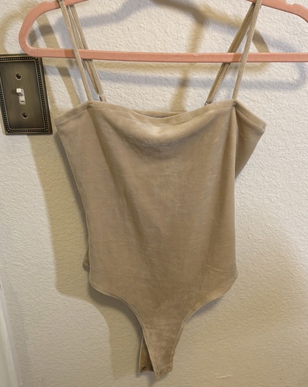 Forever 21 Bodysuit Velvet Beige Size M / US 6-8 / IT 42-44 - 1 Thumbnail