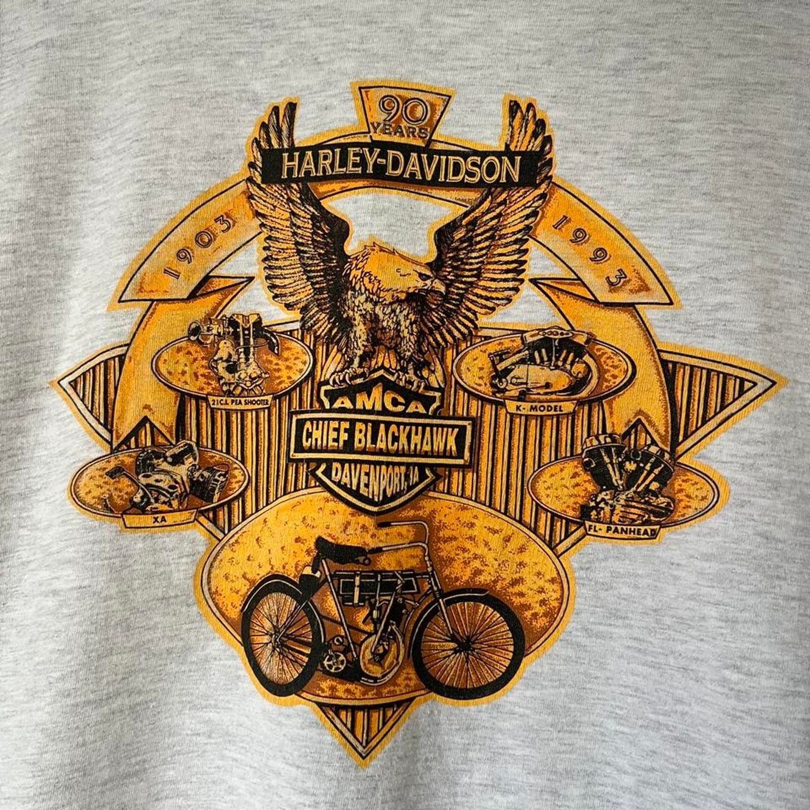 Harley Davidson 90s Harley-Davidson Tee | Chief Blackhawk 90th Anniversary Size US XL / EU 56 / 4 - 3 Thumbnail