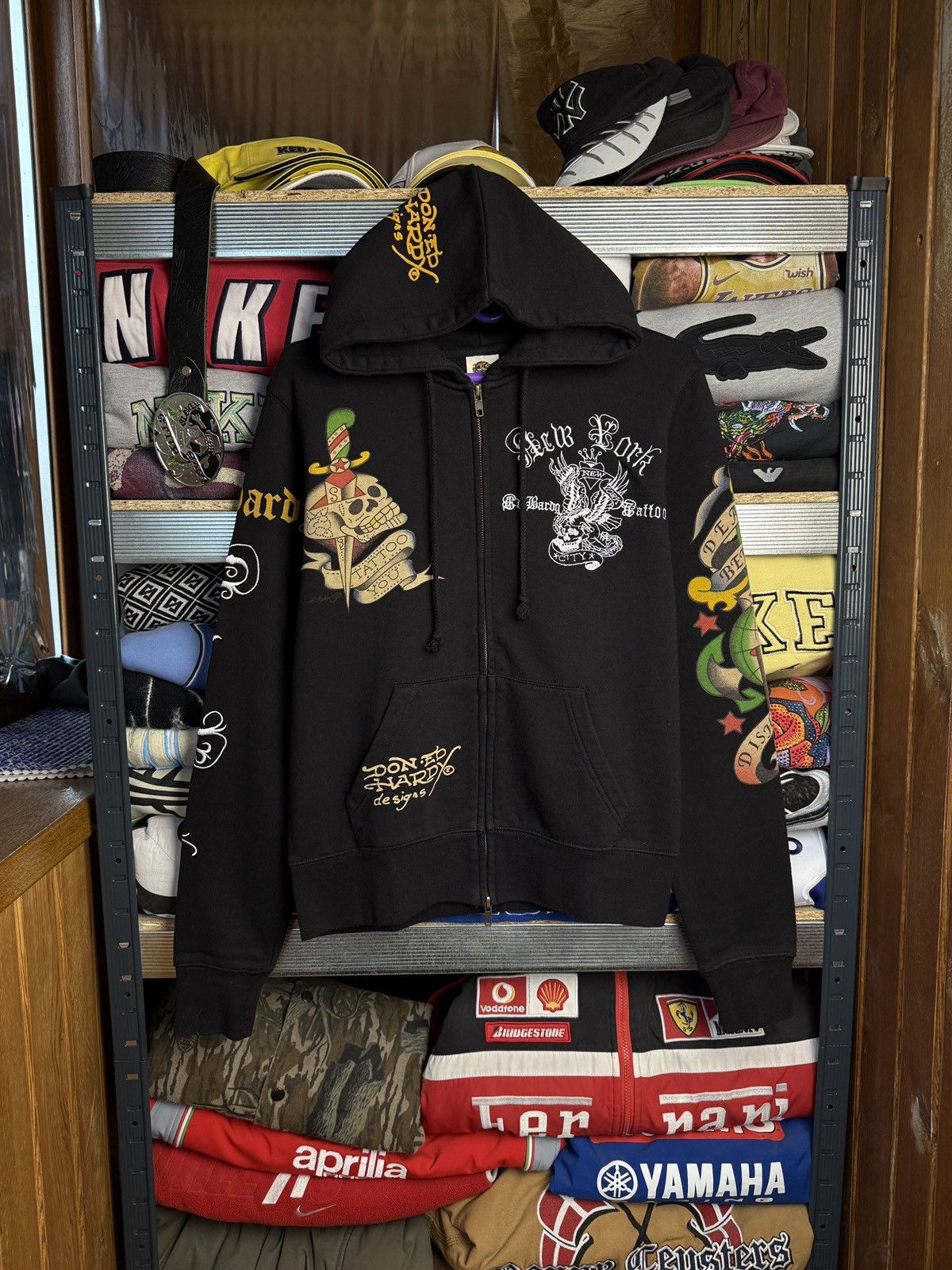 Ed Hardy Ed Hardy New York Skull Embroidered Logo Love Zip Hoodie Size US M / EU 48-50 / 2 - 1 Thumbnail