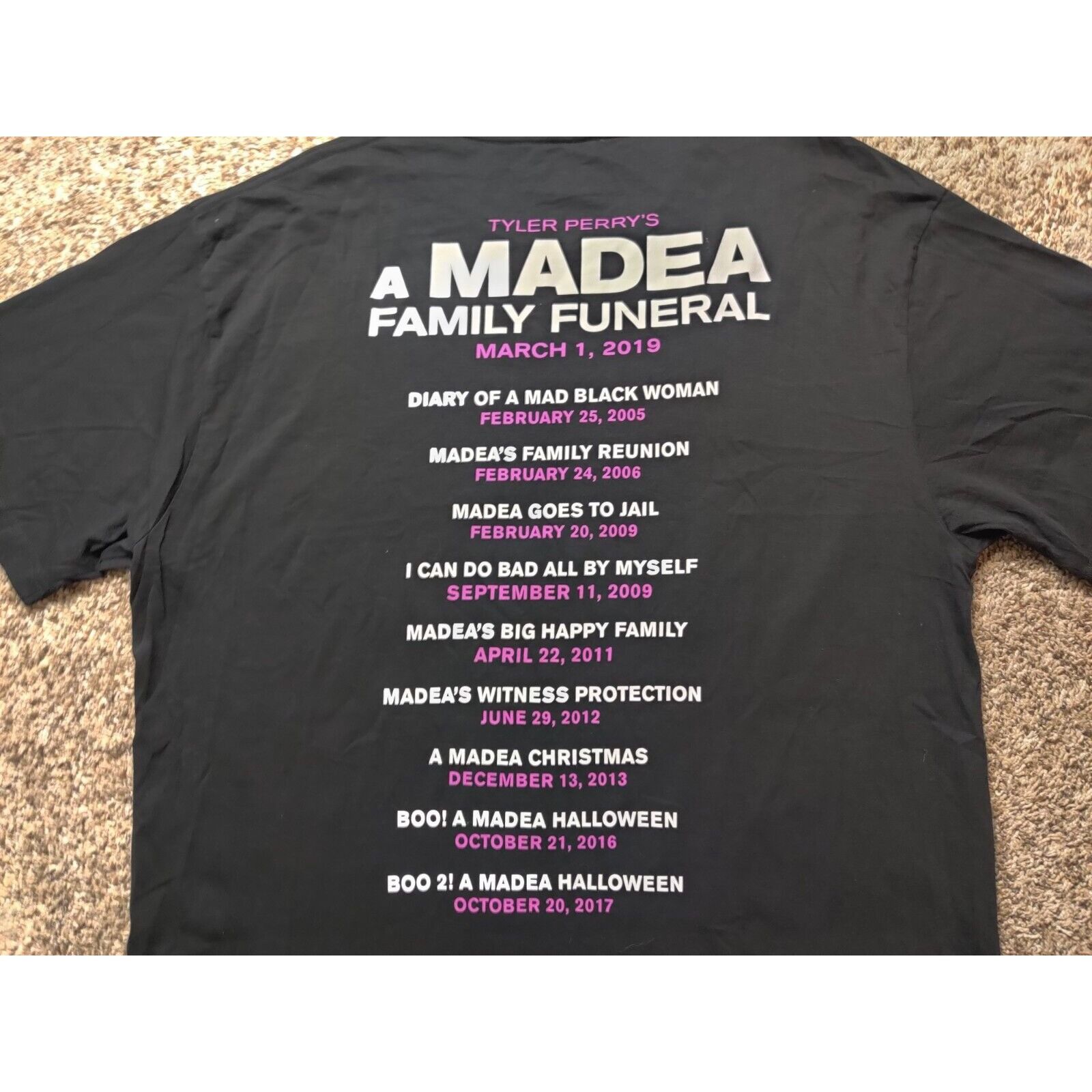 Other Tyler Perry Madea Shirt Adult Mens XL Black All Cast Crew Size US XL / EU 56 / 4 - 6 Thumbnail