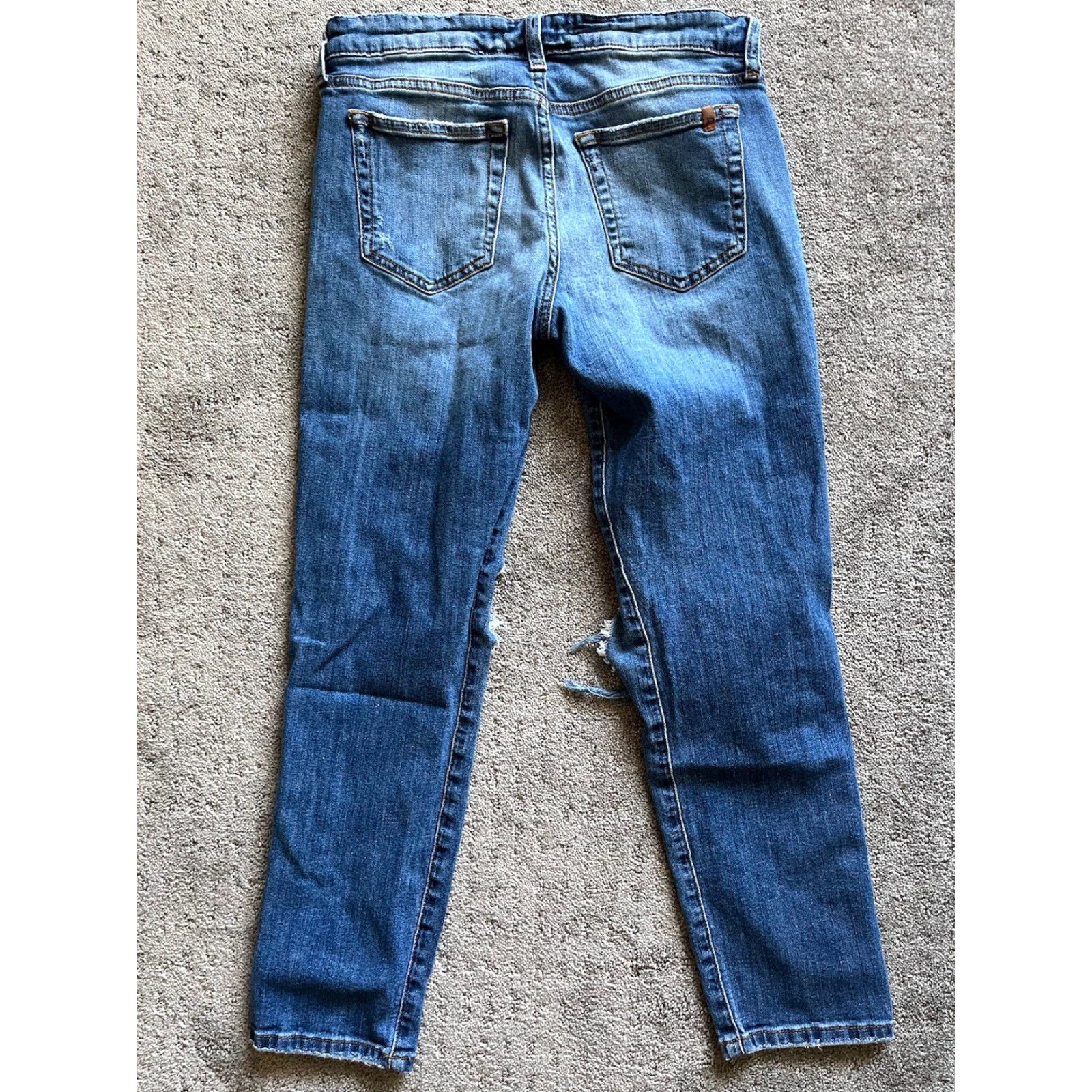 Vintage Joes Jeans Womens Size 26 Billie Medium Wash Boyfriend Slim Crop Jeans Ripped Size 26" / US 2 / IT 38 - 3 Thumbnail