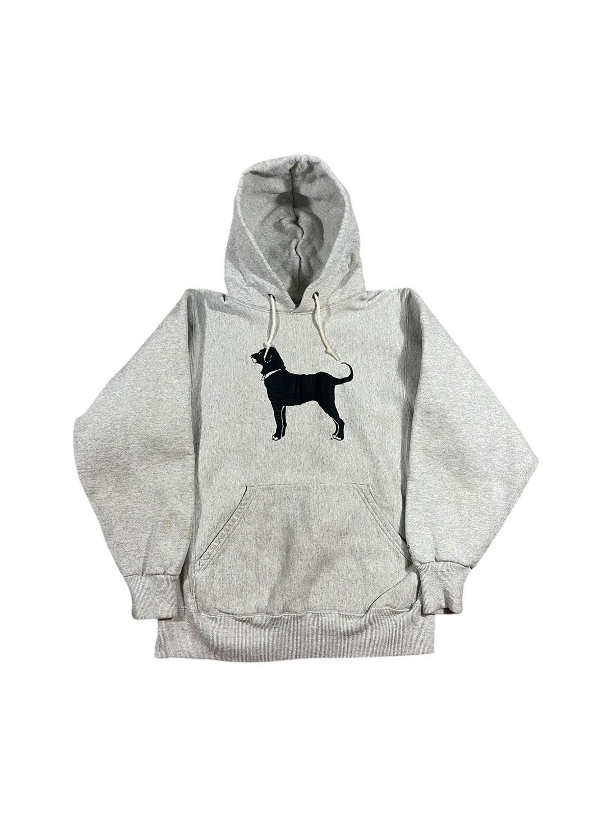 Vintage 90s The Black Dog Hoodie Sweatshirt Heather Gray